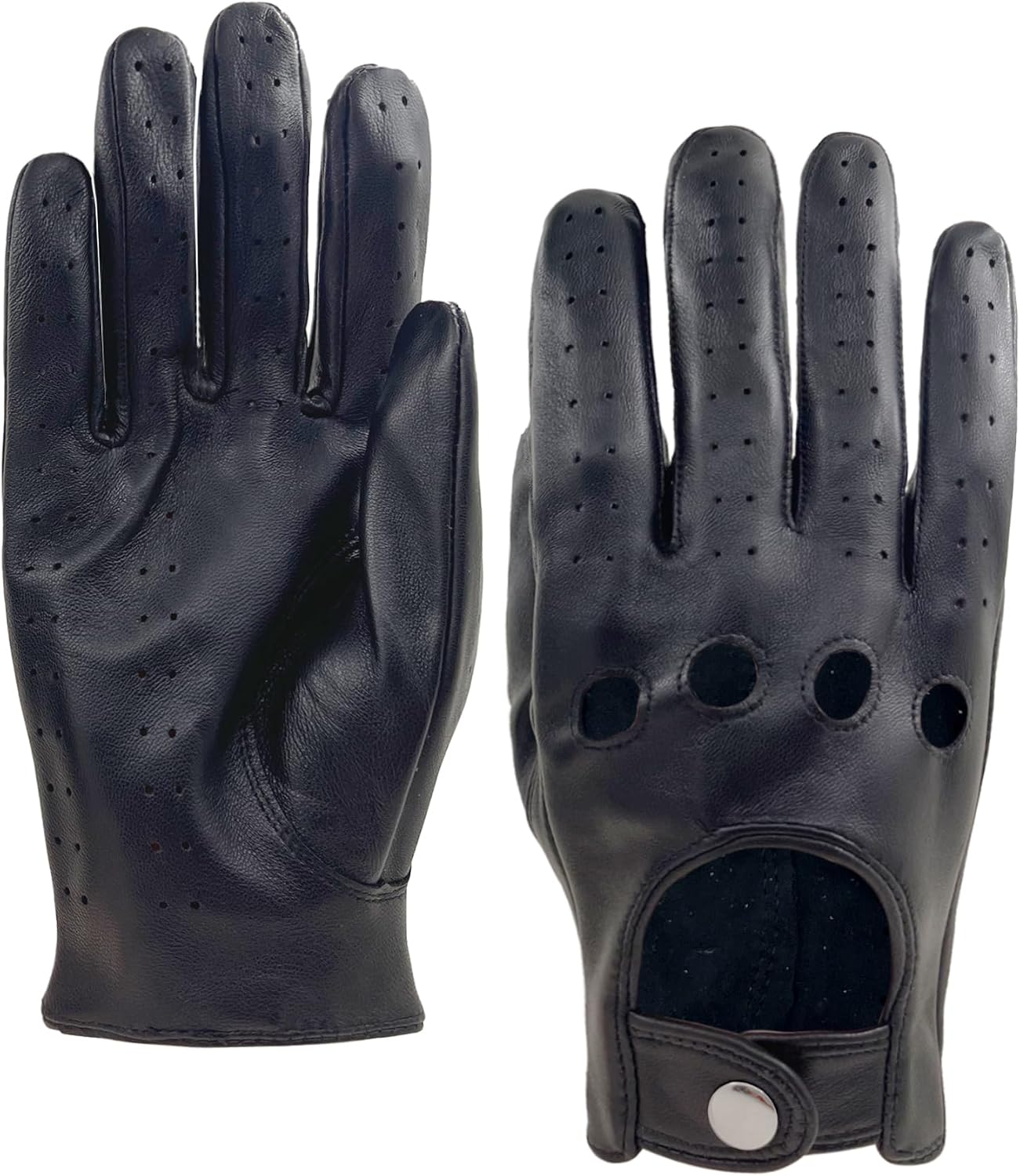 Mens Genuine Lambskin Leather Driving Gloves Unlined, Touchscreen