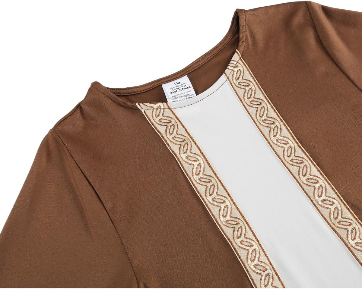 Colorful House Joseph Costume Kids Biblical Nativity Costumes 4 Pcs Set for Bible Themed Parties and More