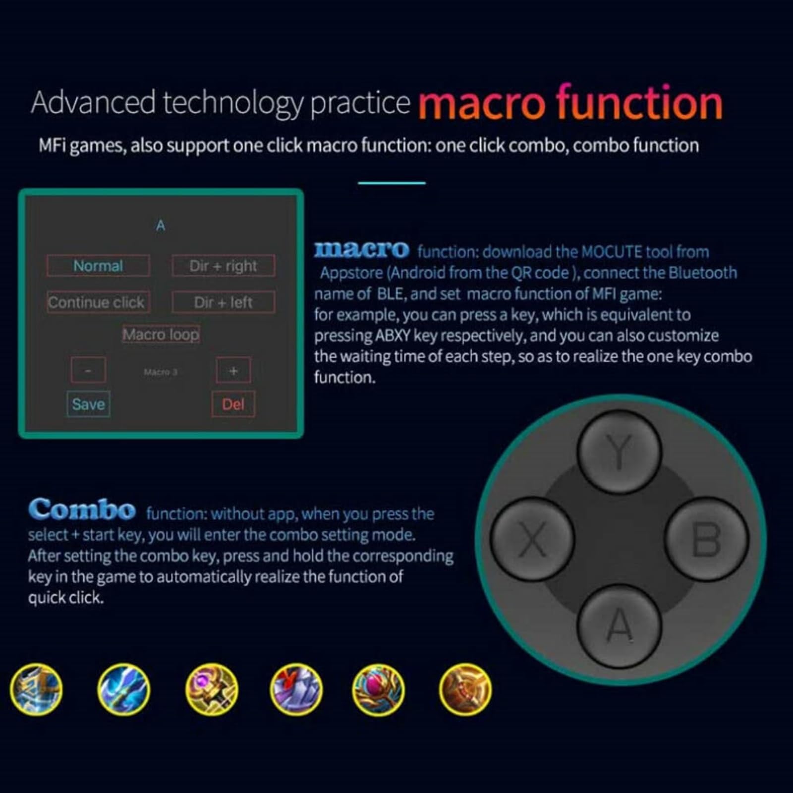 Controlador de Juegos Móvil Inalámbrico, Compatible con IOS y Android, Pc