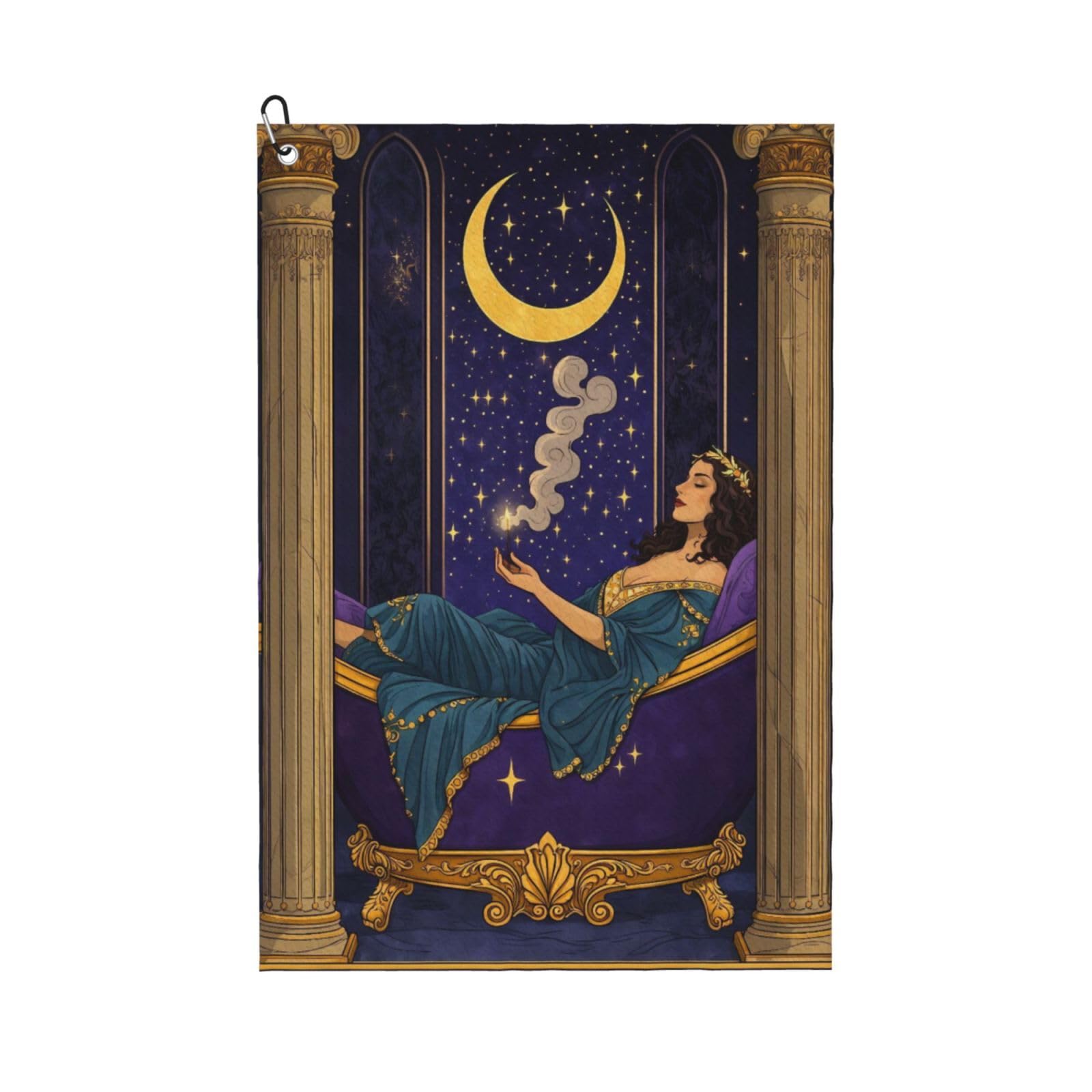 Oudrspo Tarot The High Priestess Multi-Functional Golf Towel | Absorbent Quick Drying 16x24in