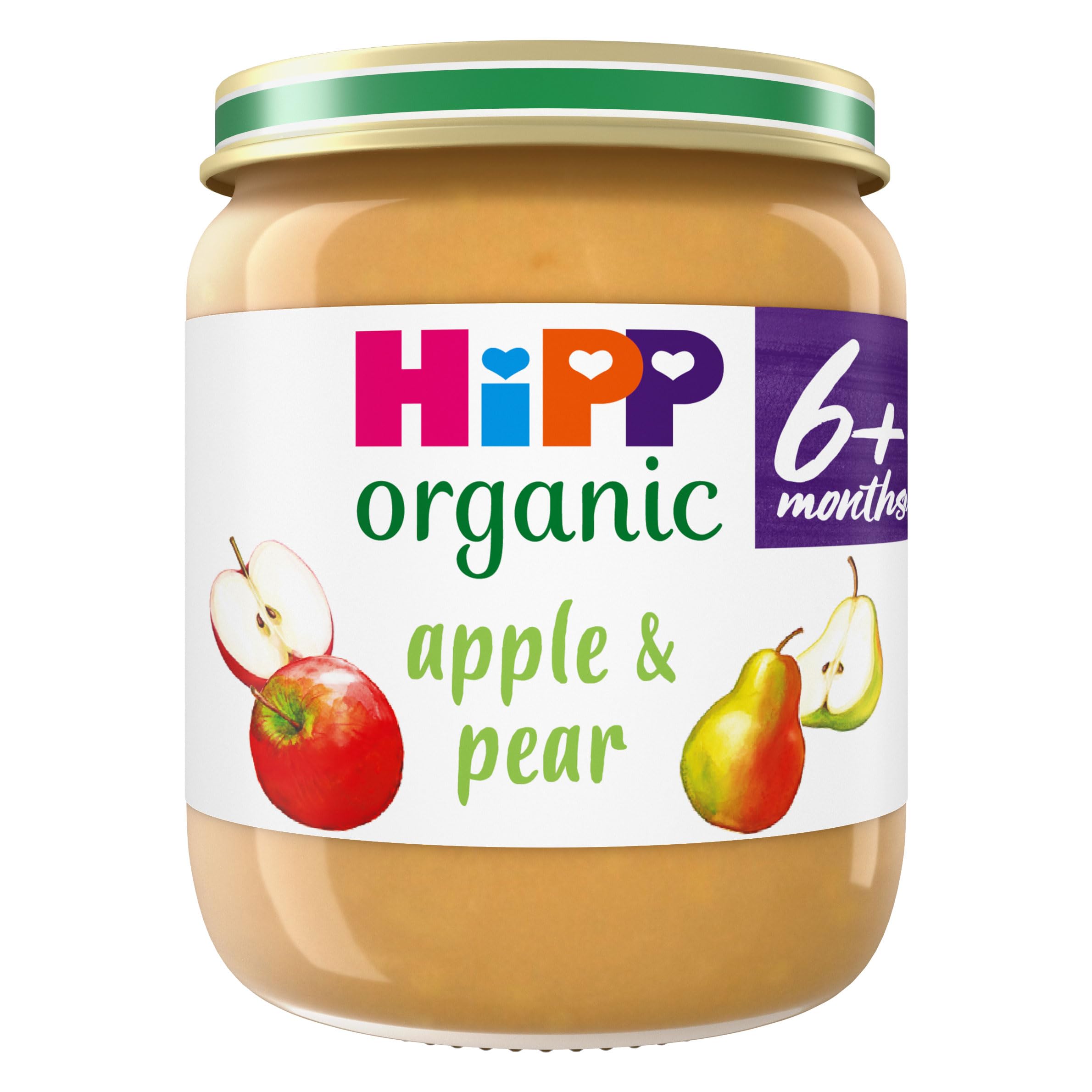 HiPP Organic Apple & Pear Baby Food Jar 6+ Months 125g (Pack of 6)