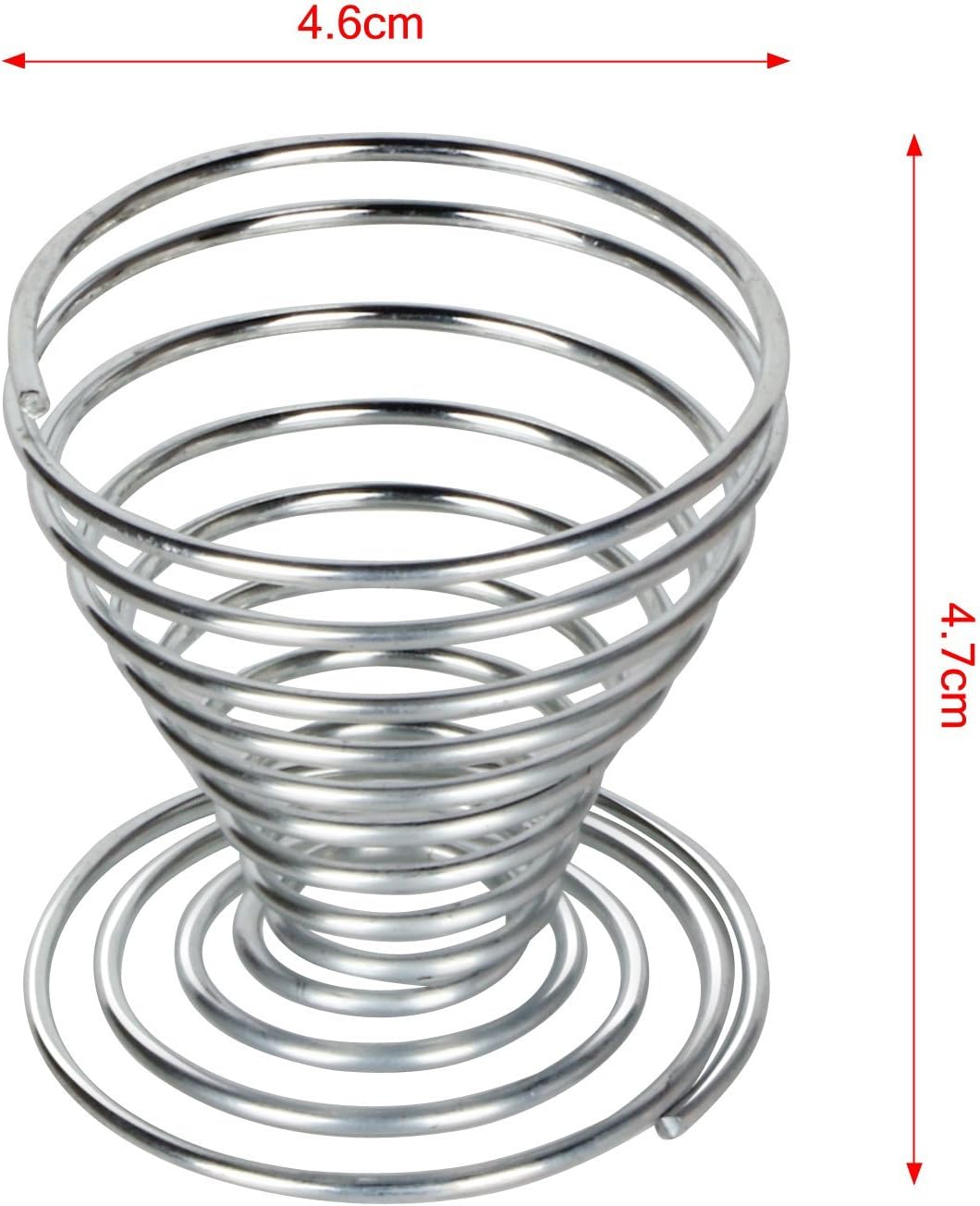 TRIXES 6 x Stainless Steel Wire Spiral Spring Egg Cups