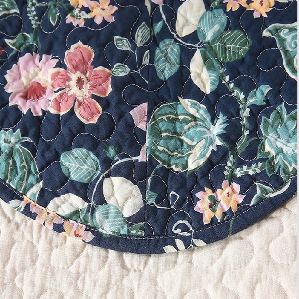 Pikowana narzuta na łóżko, 3 szt. 100% bawełna lekka w kwiaty przez cały sezon z 2 poszewkami poduszki 50x75cm wystrój sypialni(224x234cm)