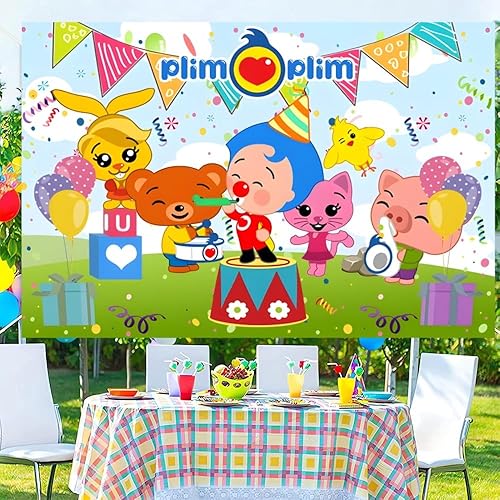 Miniatura 6 de Plim Plim - Fondo para decoración de fiesta de cumpleaños, telón de fondo para fiesta temática de Payaso (5 x 3 pies)