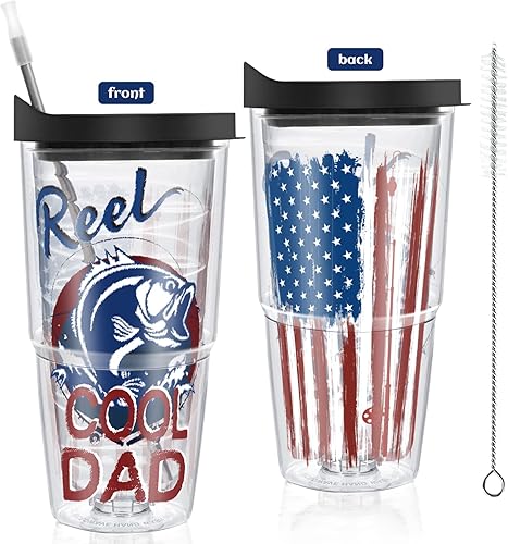 Regalos de pesca para papá, carrete Cool Dad vaso aislado de plástico, regalo del día del padre de hija, hijo, esposa, regalo de Navidad, disponible en Yaxa Colombia