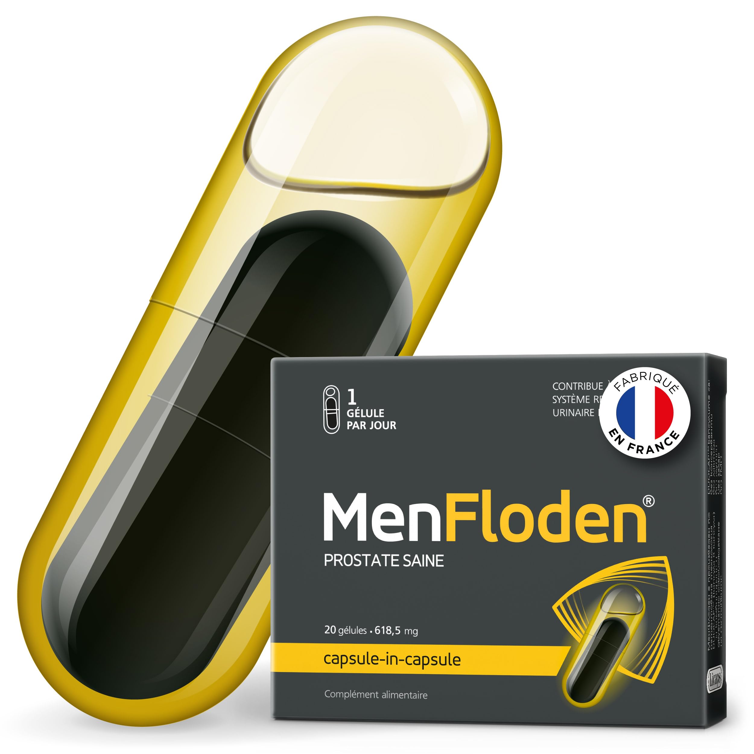 Innovation pour une prostate saine. Formule liquide puissante à triple action. Cucurbita pepo, Serenoa repens, Flowens®. 1 gélule par jour. Testé en laboratoire (20 Prises)