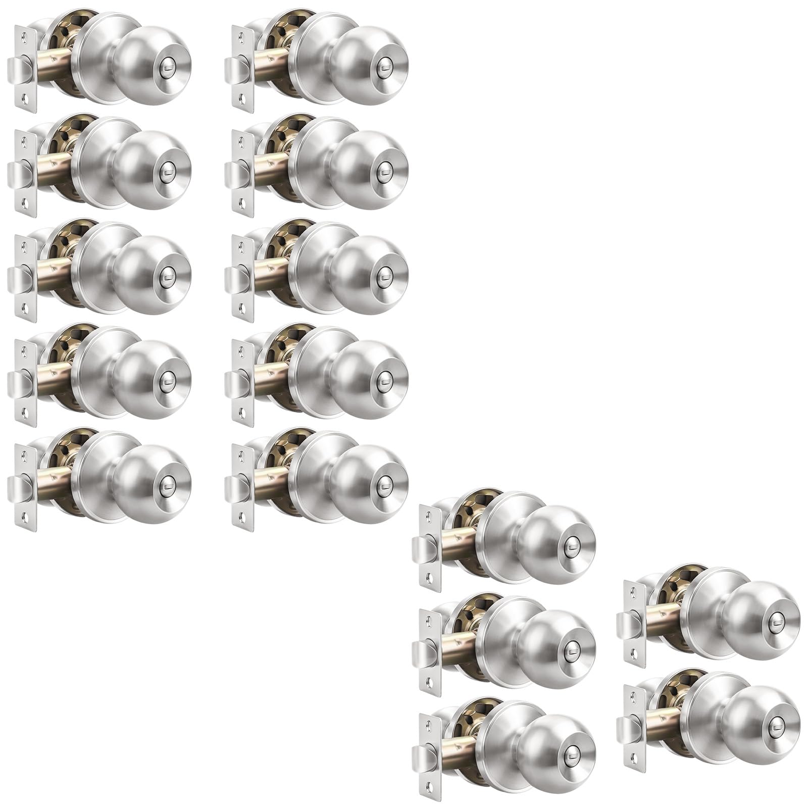 Probrico Satin Nickel Door Knobs - 5 Pack -11