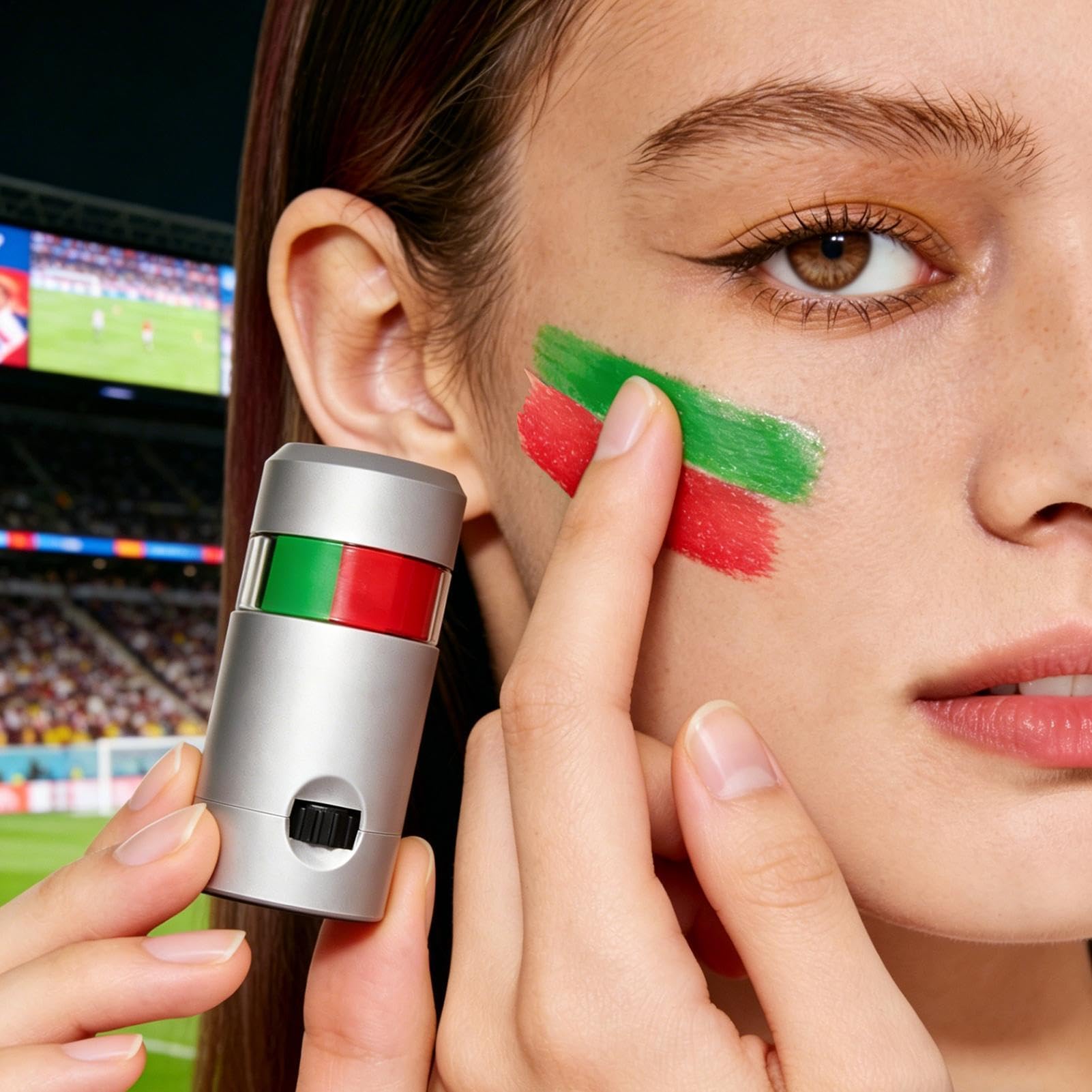 Générique Peinture Faciale pour Événements | Coupe du Monde 2026, Maquillage De Peinture Faciale avec Drapeau De Pays Résistant À La Transpiration | Bâton De pour Le Visage Patriotique, pour