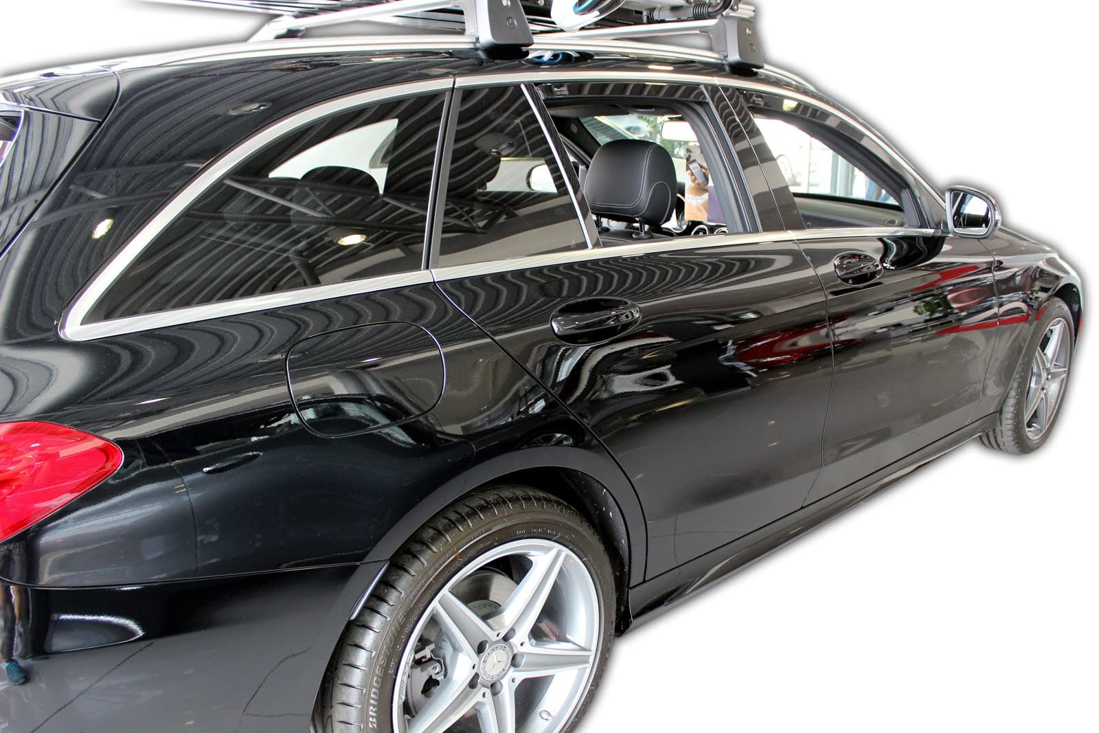 J&J AUTOMOTIVE Windabweiser passend für Mercedes C Klasse S205 Kombi 2014-2021 4tlg, Heko Regenabweiser Vorne Hinten Getönt Dunkel Passform