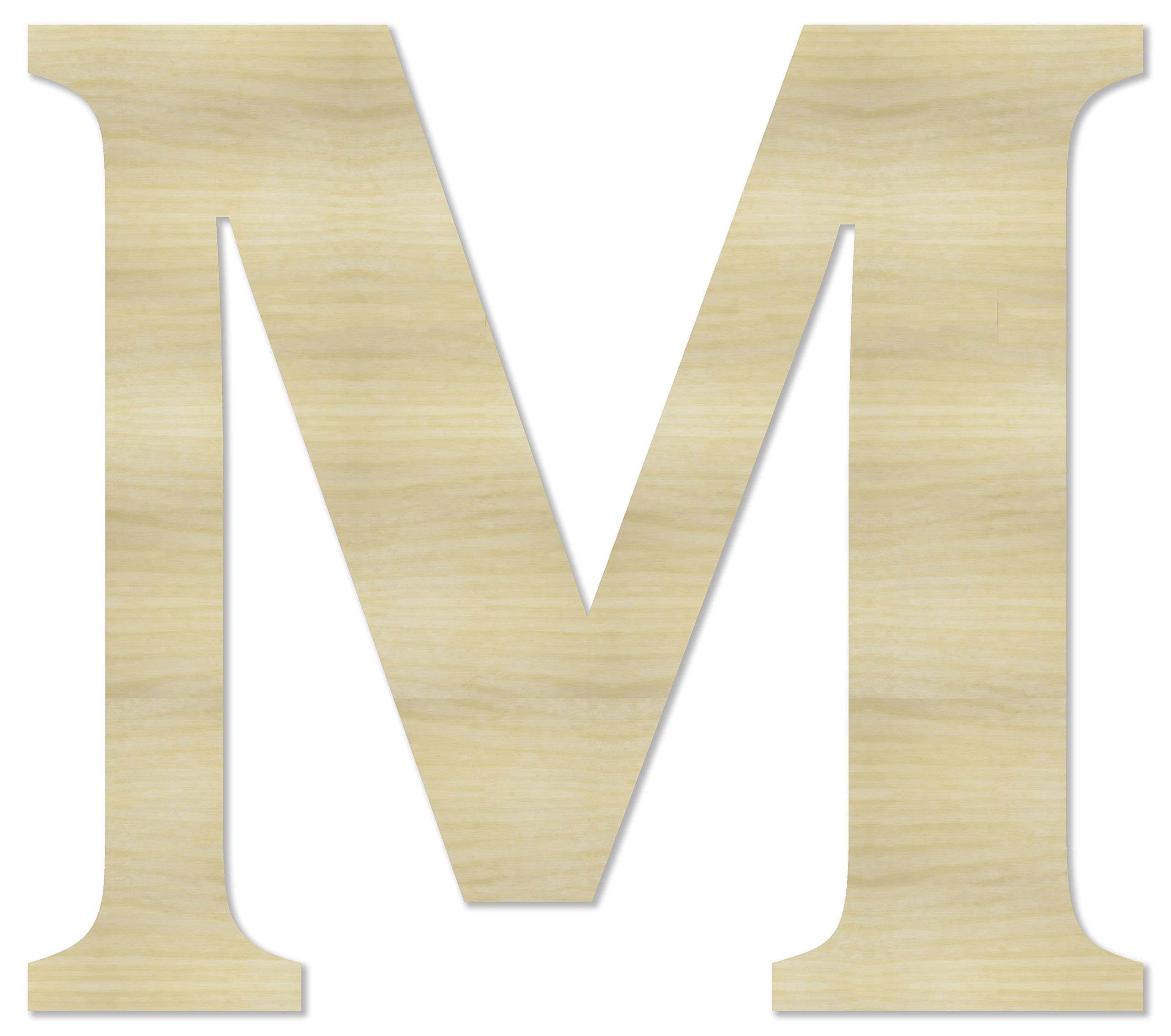 2” Tall Wooden Letter M – 1/4” Thick Baltic Birch – Paintable DIY Decor, Signs & Crafts - Pack of 2