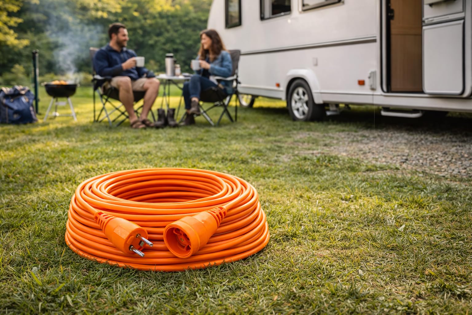 Verlängerungskabel 50m 220–240V, 10A, Robustes Stromkabel für Garten, Baustelle, Werkstatt und Camping, extra Lange Reichweite, Flexible PVC-Isolierung