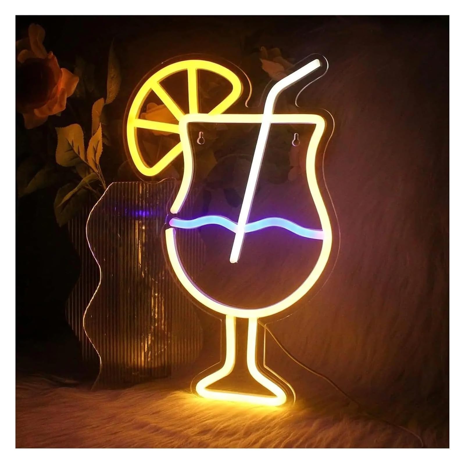 lampe au néon Pour les enseignes au néon pour boissons, alimentées, idéales pour cocktails, magasins, fêtes