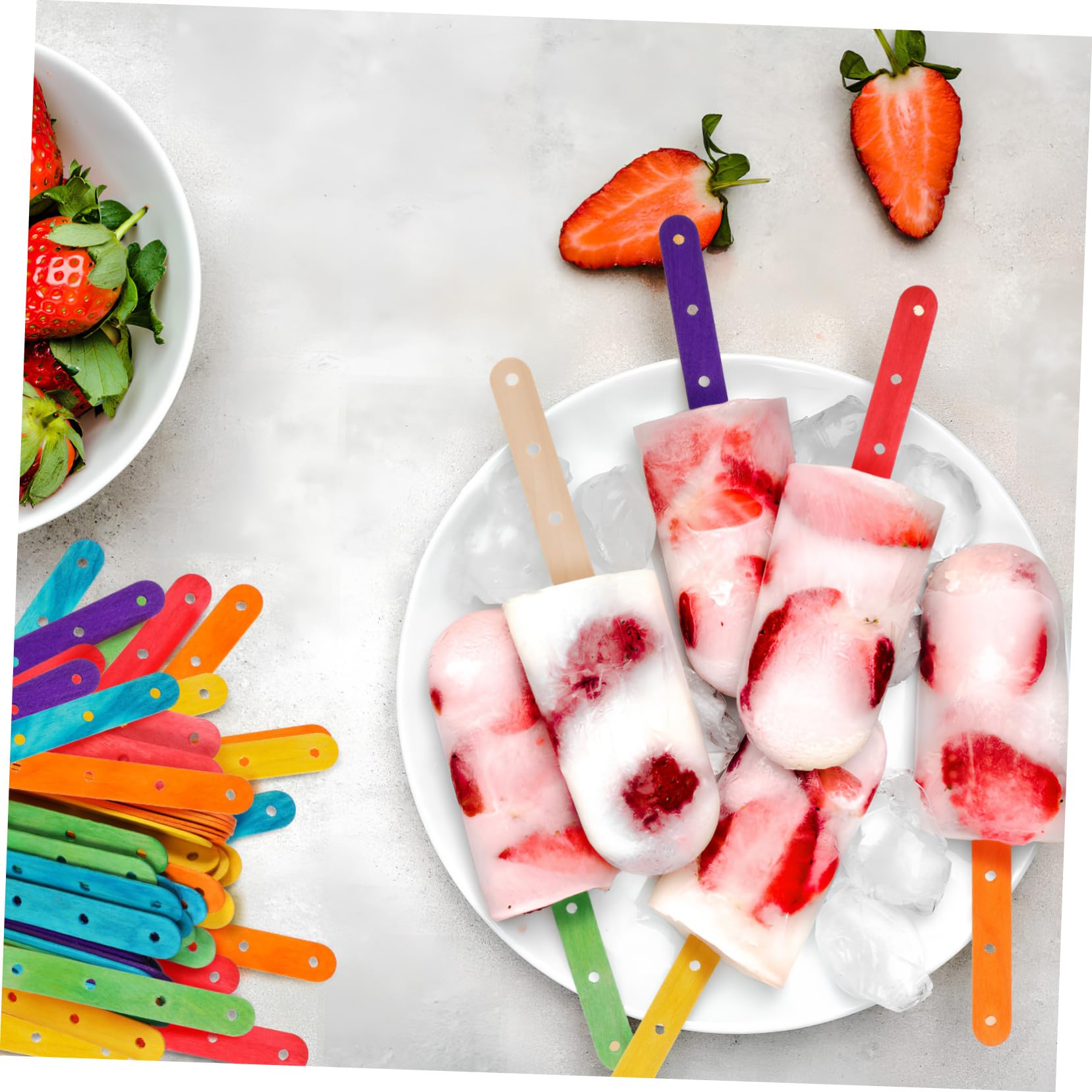 200 Piezas Palitos de Helado de Madera con Mezcladas Color y Natural Palitos para Manualidades Infantiles y Proyectos Escolares Fáciles de Manejar y Seguros