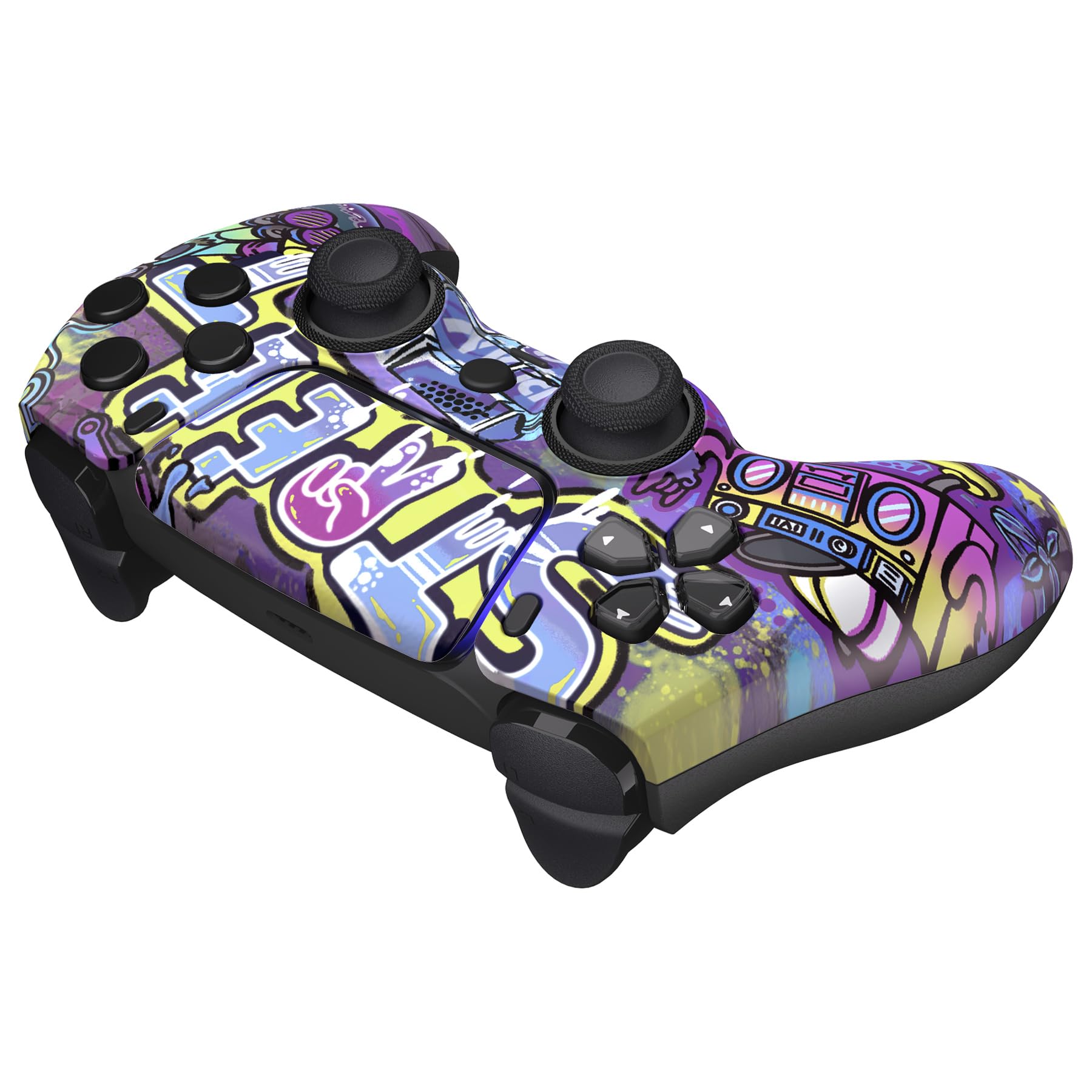 eXtremeRate Luna Cover per ps5 Controller Joystick,Shell Frontale Touchpad Ricambio,Scocca Ridisegnata&Anelli per ps5 Joypad BDM 010/020/030/040/050-Arte di Strada