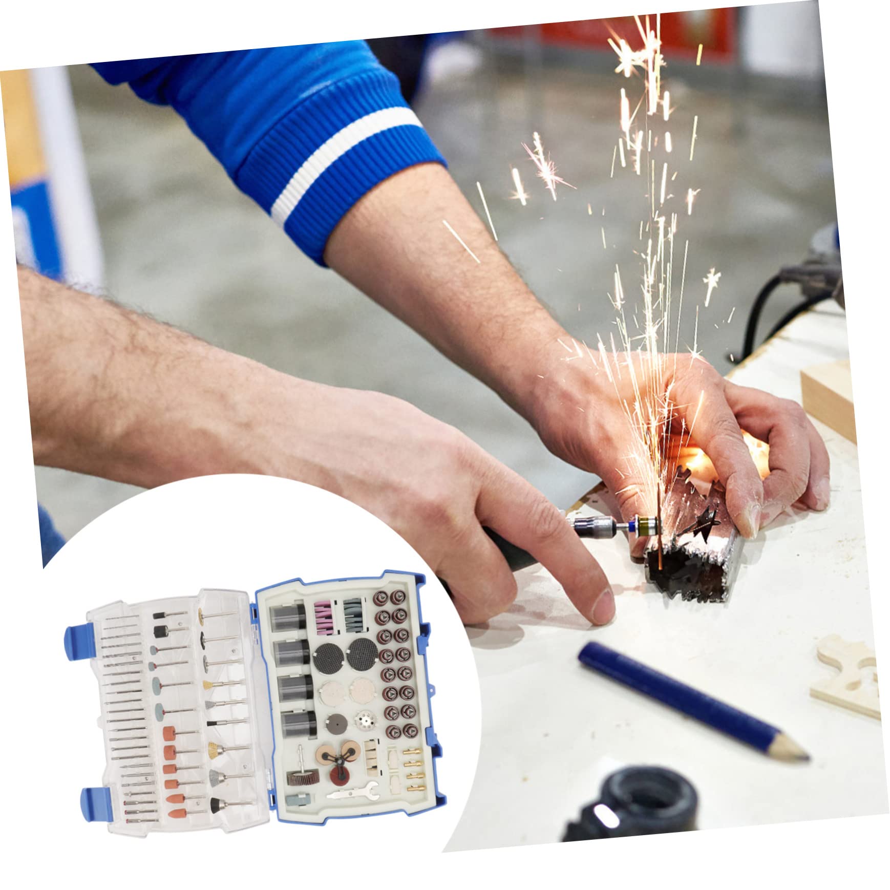 Kit de Accesorios para Herramienta Rotativa de 365 Piezas | Puntas de Acero Goma, Pulido y Rectificado para Bricolaje en Vidrio y Madera