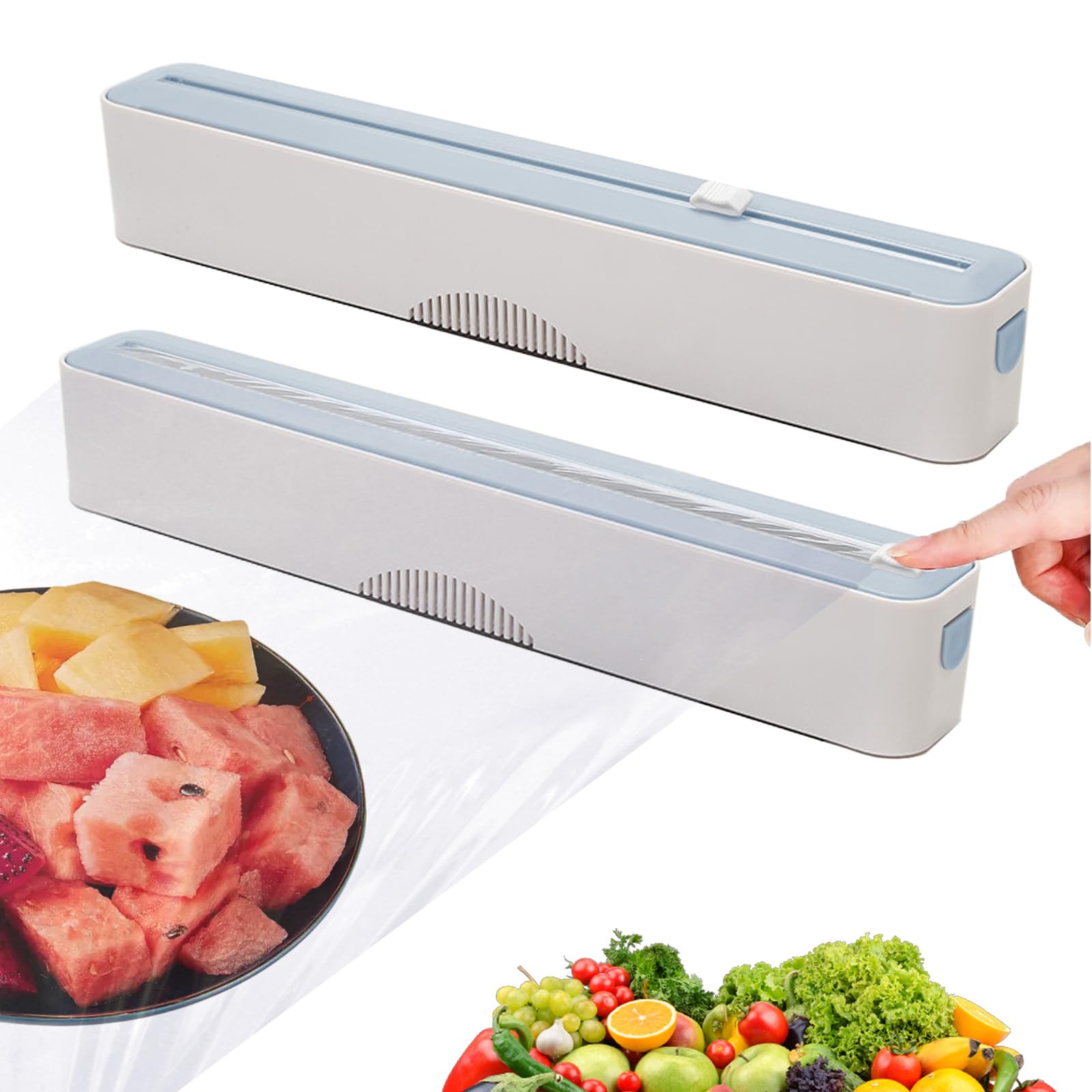 2 Pezzi Porta Rotoli Alluminio e Pellicola Magnetico, Porta Pellicola e Alluminio con Taglierina, Taglia Pellicola da Cucina, Dispenser Pellicola e Alluminio, Compatibile con Rotoli Larghi 30cm