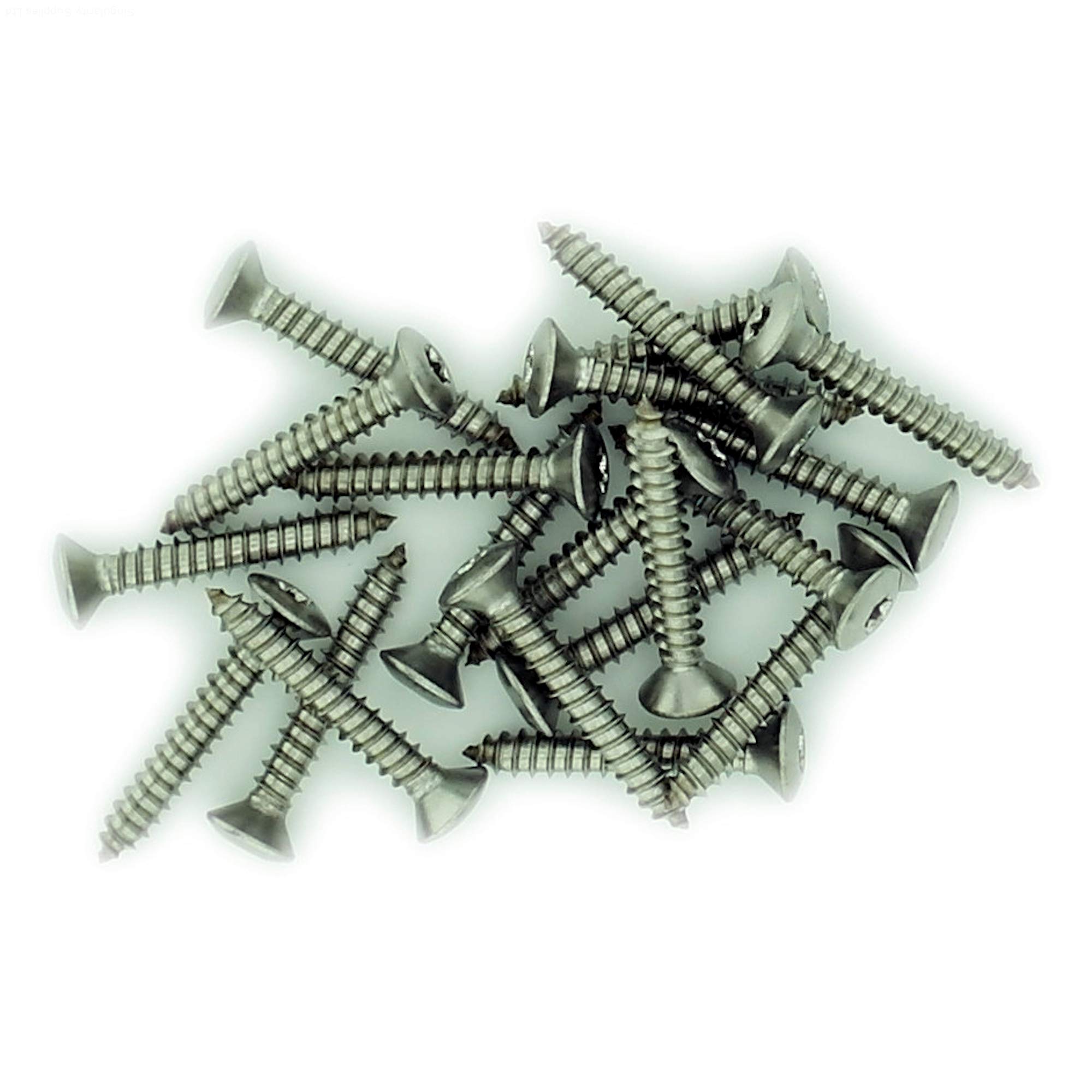 Singularity Supplies No.14 X 0.975 (6.3Mm X 25Mm) Tx Raised Countersunk Self-Tapping Screw - Stainless Steel (A2) (Pack Of 20)