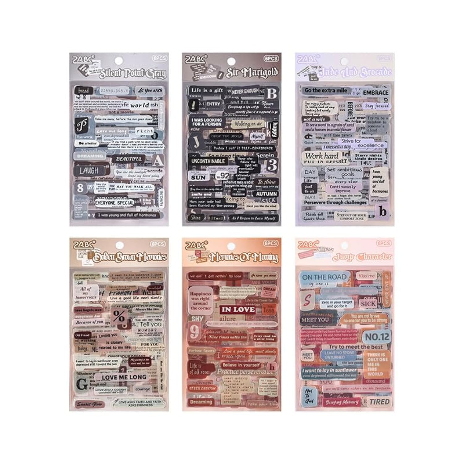 Zitataufkleber Vintage Sätze Wort Scrapbook Talk Aufkleber für Scrapbooking Supplies Junk Journaling DIY Handwerk Kartenherstellung Collage Album - 36 Blatt