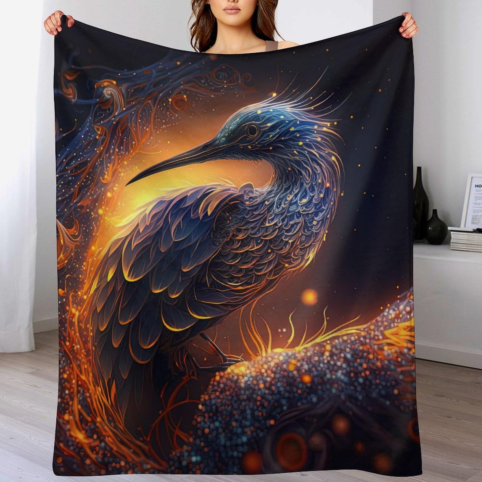 Animal Heron Super Soft Blanket Soft Microfiber Blanket Cosy Fluffy Fuzzy Travel Blanket Nap Throws for Sofa Couch & Bed Décor(150×200cm) — image 1