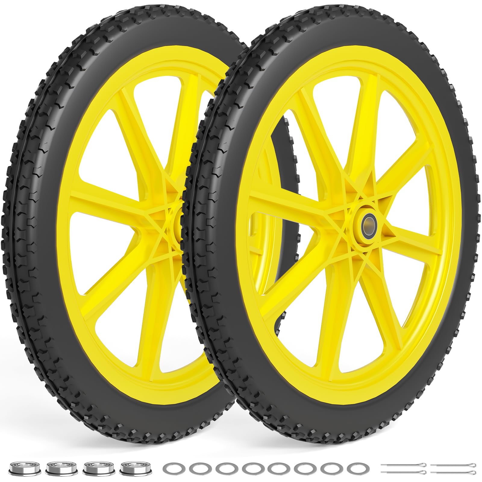 RONPOW 20" Flat Free Wheels Compatible with rubbermaid Wheelbarrows Tires