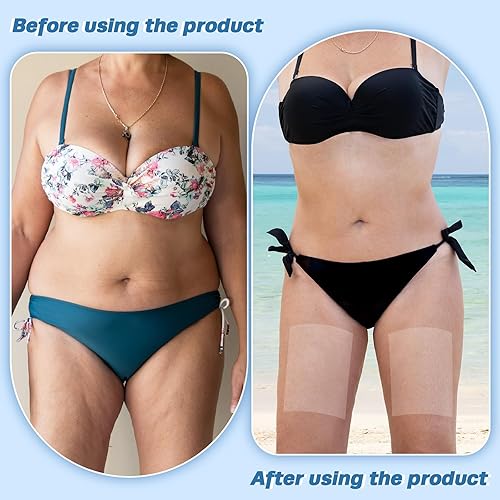 Miniatura 4 de Maitys 50 cintas adhesivas invisibles impermeables para levantar muslos, parches de elevación y resplandor para piernas de 4 x 6 pulgadas, cinta