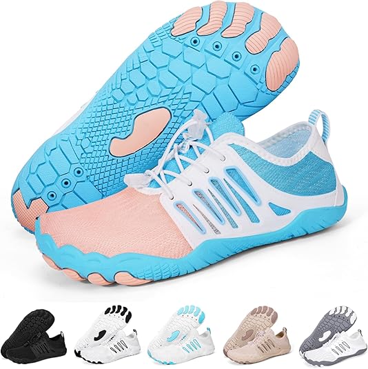 Hike Barefoot Water Shoes for Women Men Footwear, Quick Dry Wide Toe Box Pro Beach Swim Athletic Sports Shoes, Non-Slip Lightweight Aqua Shoe for Pool Hiking Walking Kayaking Diving Surfing