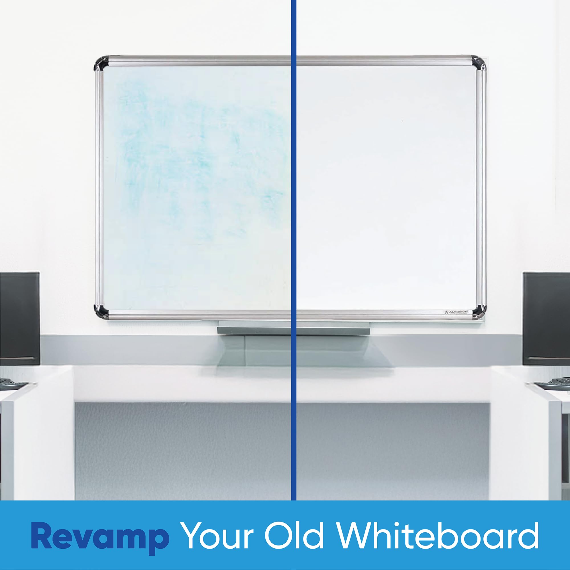 Vinilo Pizarra Blanca Adhesiva para Pared 335 x 90 cm, Rollo de Papel Pizarra Autoadhesivo Antimanchas, Borrado en Seco para Oficina, Hogar y Escuela