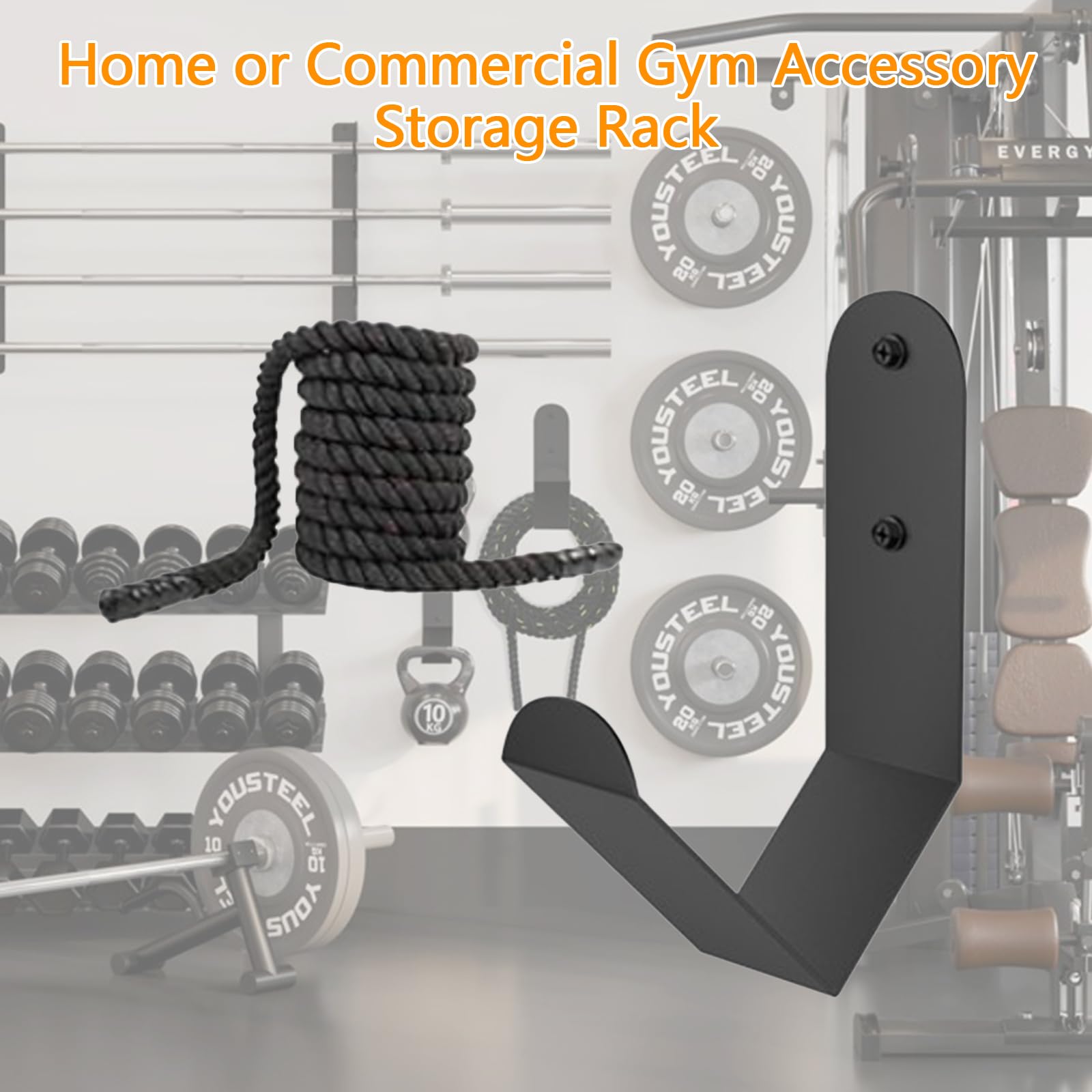 Fixation Battle Rope - Crochet Métal Murale | Support Corde Sport 5cm Support Sangle Entraînement