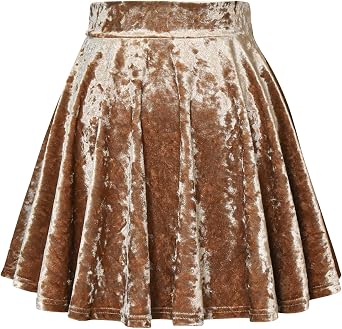 Womens Versatile A-line Crushed Velvet Mini Skirt