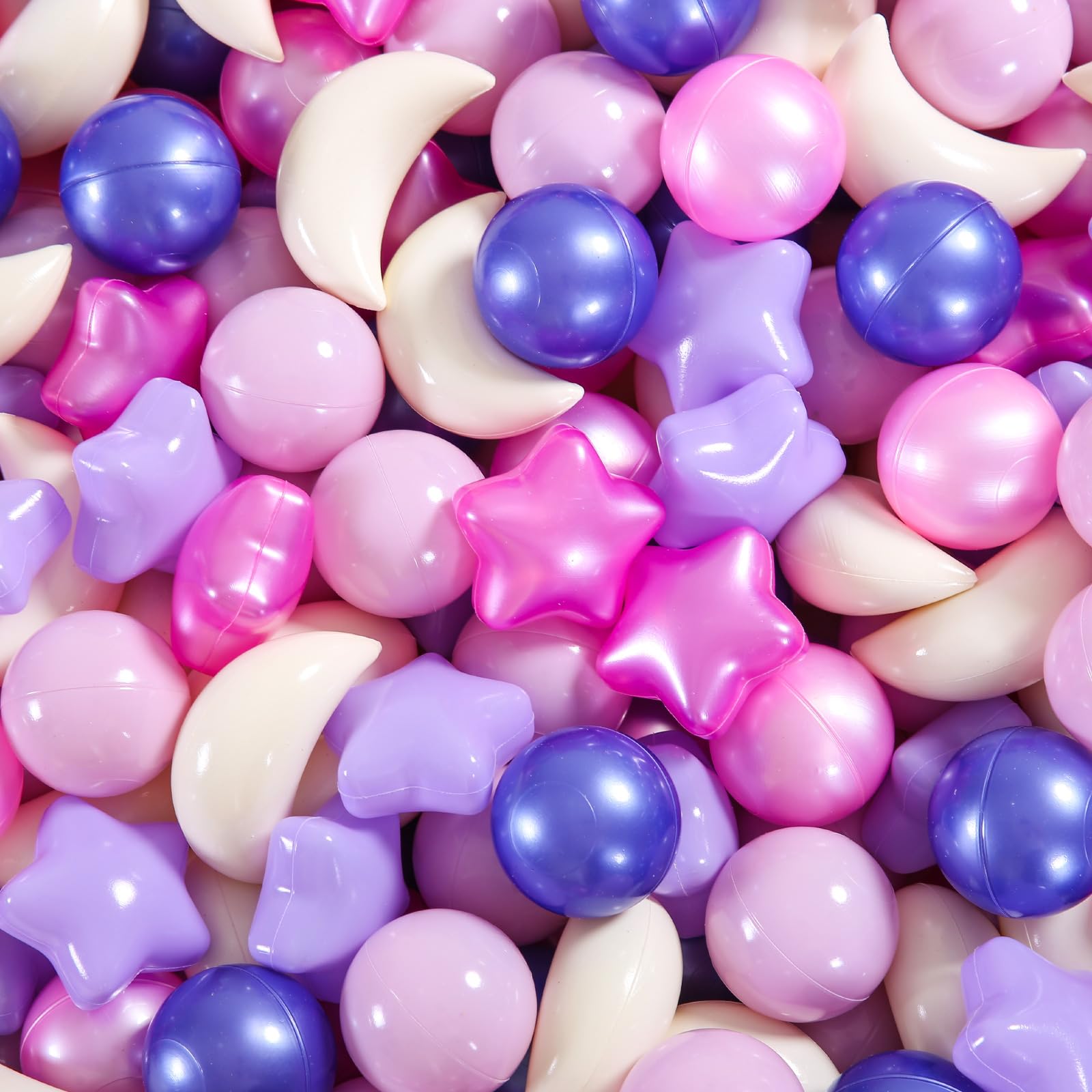 GOGOSO Ball Pit Balls Stars Moons Balls for Toddlers - Soft and Gentle Balls for Sensory Play and Exploration at Home or Ourdoor, Birthday Party Decoration