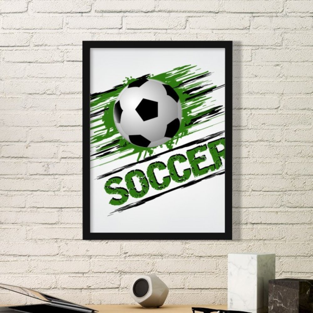 Cadre photo noir football vert avec affiche sportive moyenne pour decoration murale maison