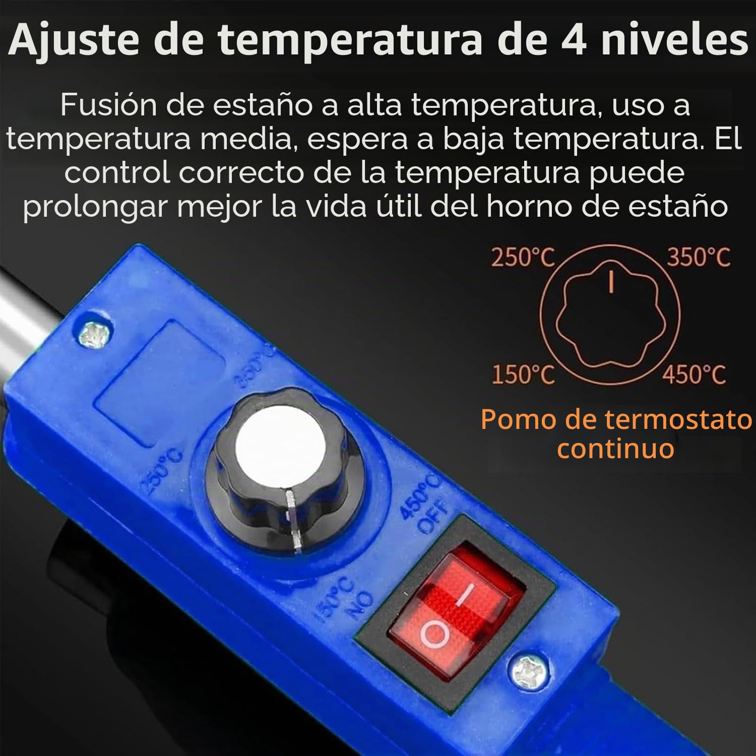 Horno eléctrico de fusión de metal, de mano, para soldadura y peltre, temperatura ajustable de 150 a 450 °C, ideal para elaborar pesas de pesca y colgantes de metal