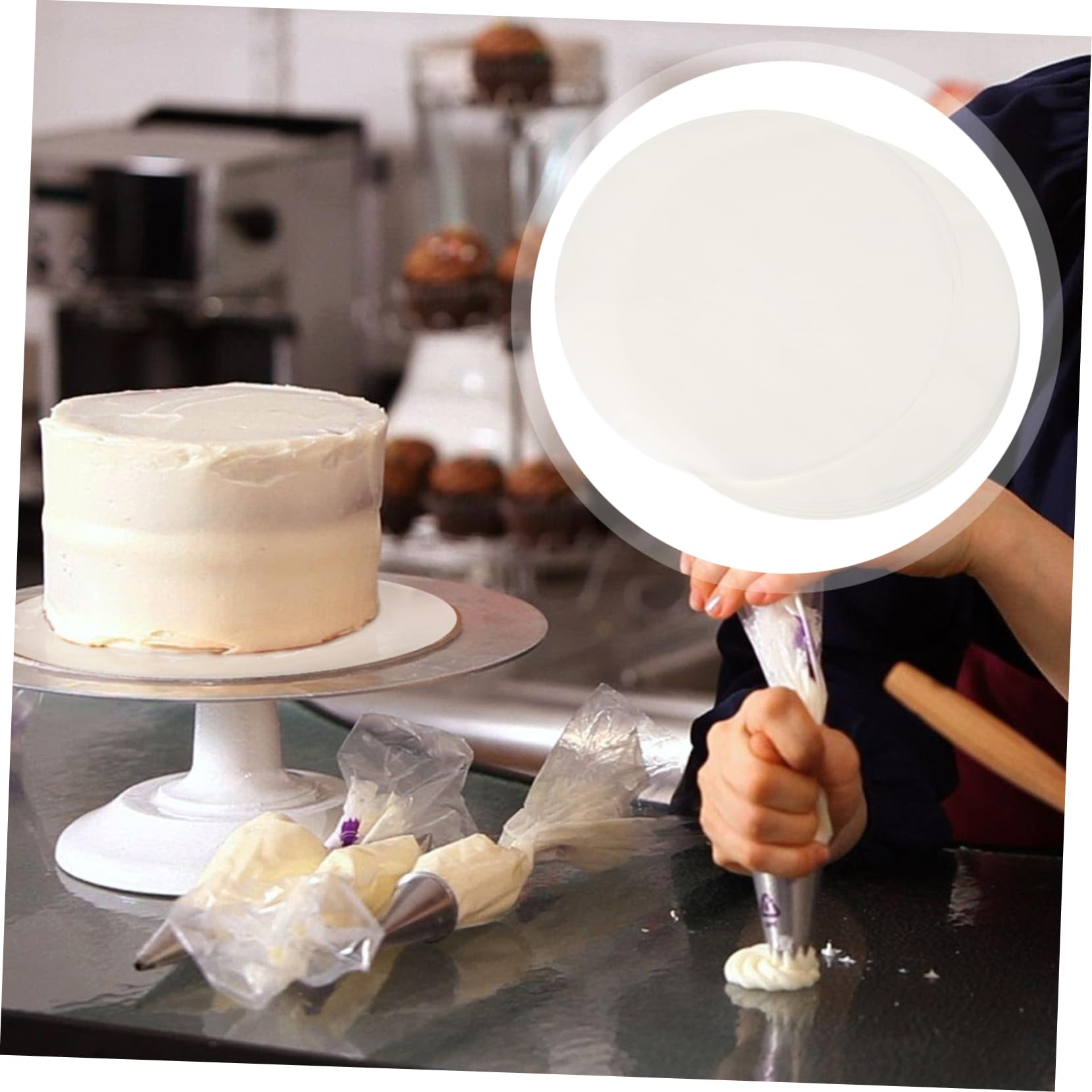 POPETPOP Carta da Forno Antiaderente 500 Pezzi, Bianca, Fogli in Carta Oleata per Friggitrice ad Aria e Dolci, Facile da Usare