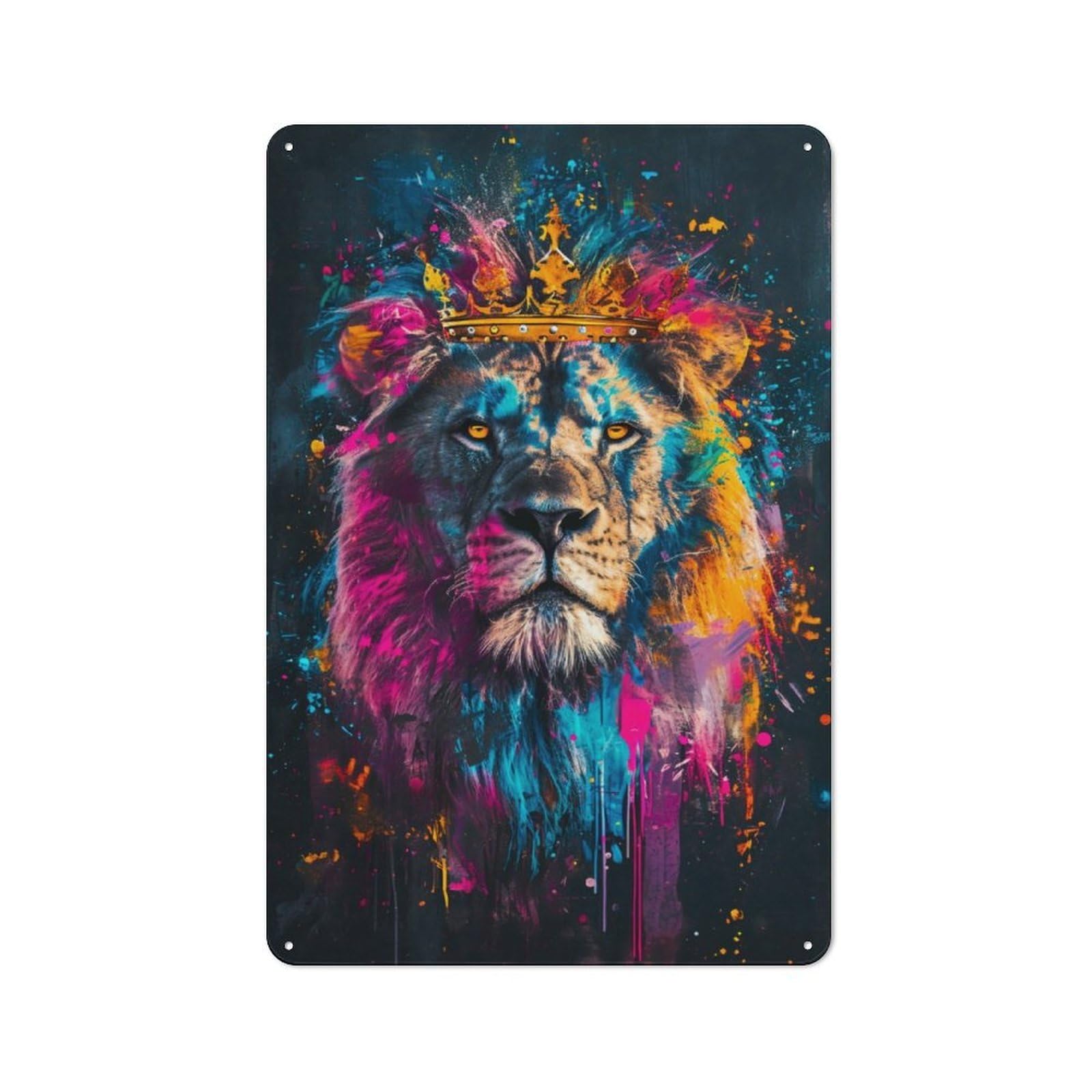 Expressive Kink Lion Metal Wall Sign 30x20cm, Retro Decor for Pub Or Café, for Vintage Wall Decor Fans, for Garage And Workshop Walls