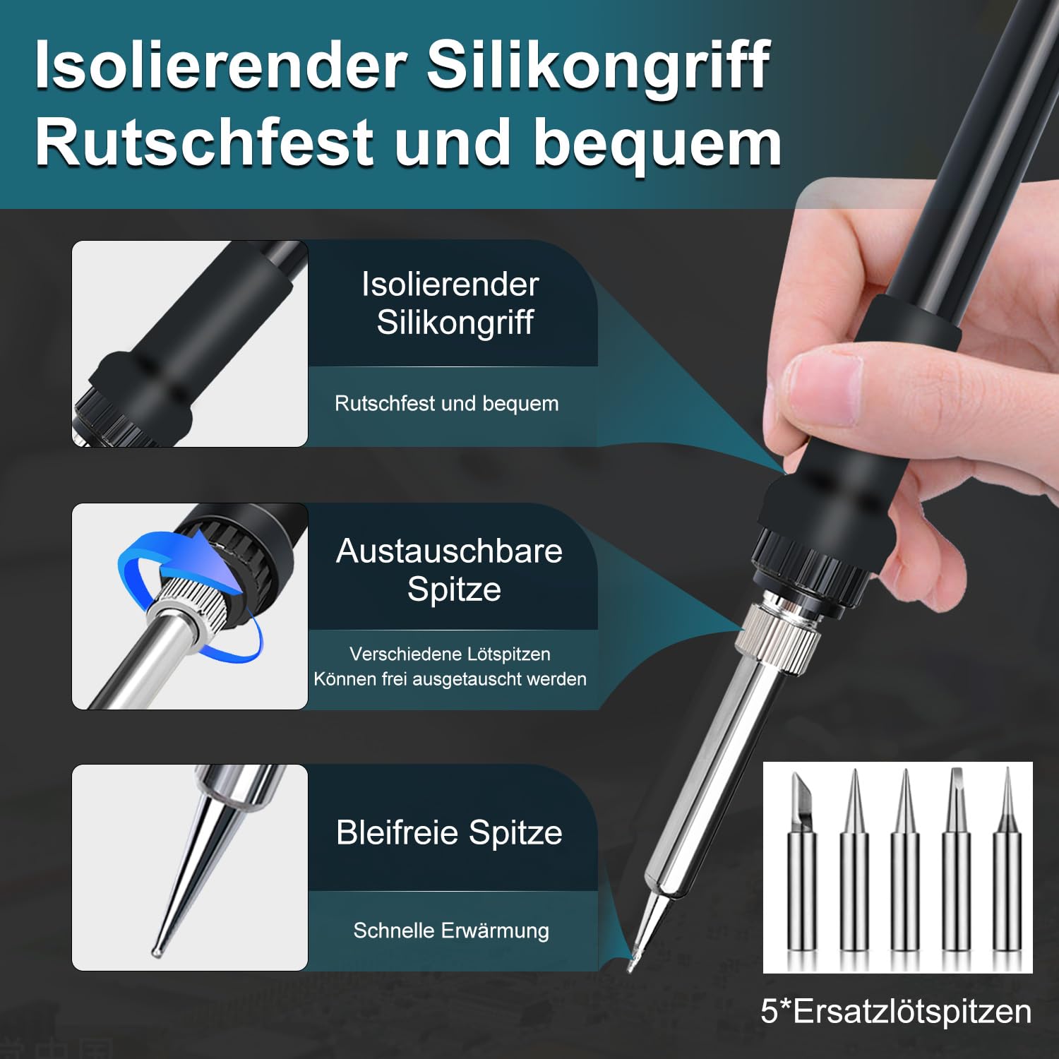 Kabelloser Lötkolben für Makita 18V Akku, Schnelles Aufheizen Lötstation mit LED Digitale Display, Mobilität Soldering Iron mit USB&Type-C für Heimwerker, Gerätereparatur, Drahtschweißen(Ohne Akku)
