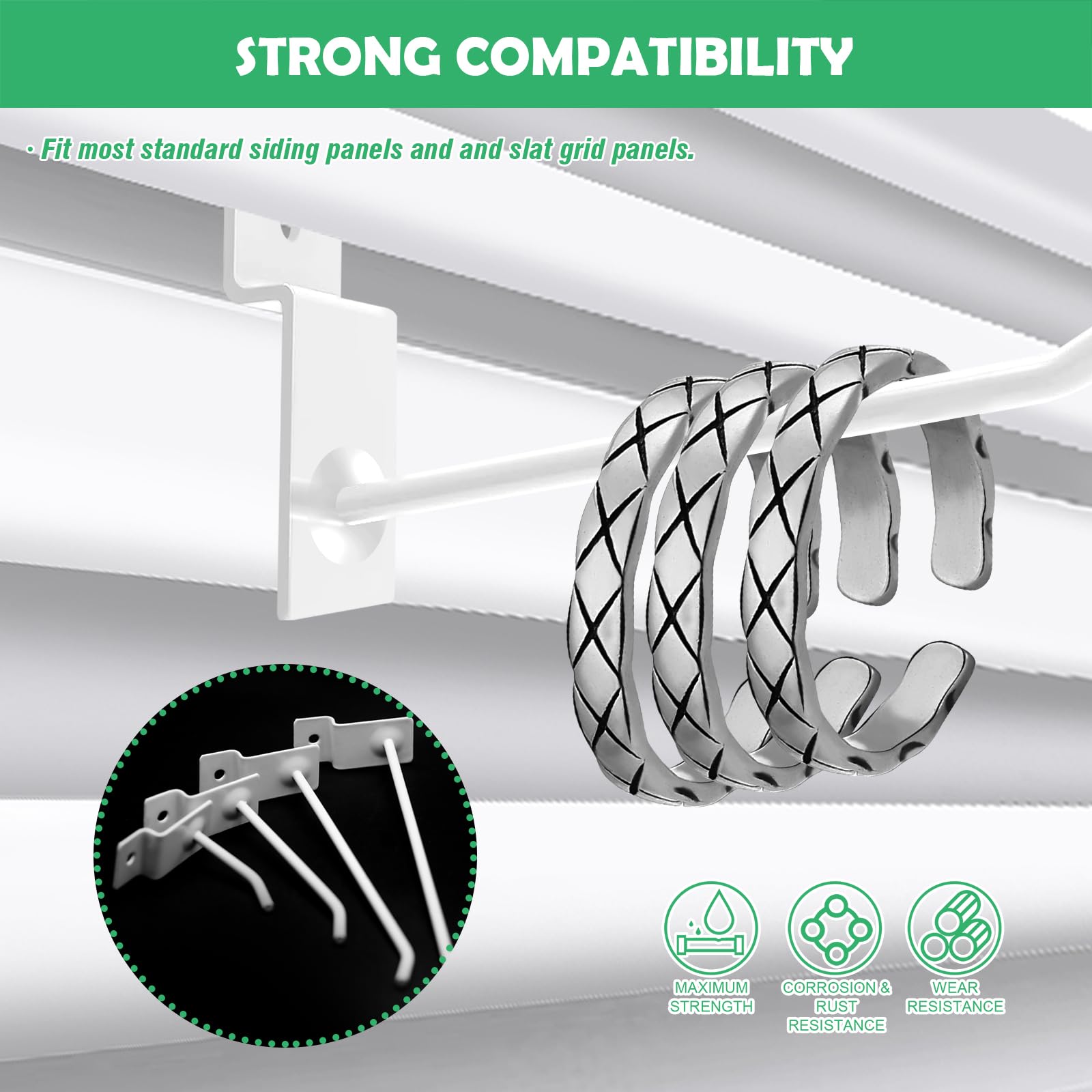 Yauhar Assortiment De 60 Crochets Muraux à Lattes De 6,1 Cm