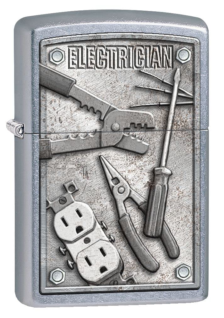 Amazon.com: Zippo Lighter- Electrician Street Chrome Windproof