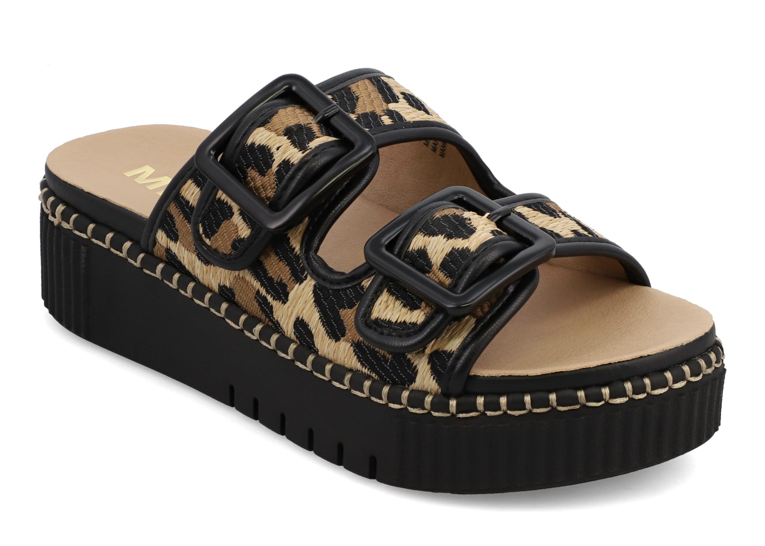 MIA Women's Jimenna Basket Weave Platform Slide Sandals