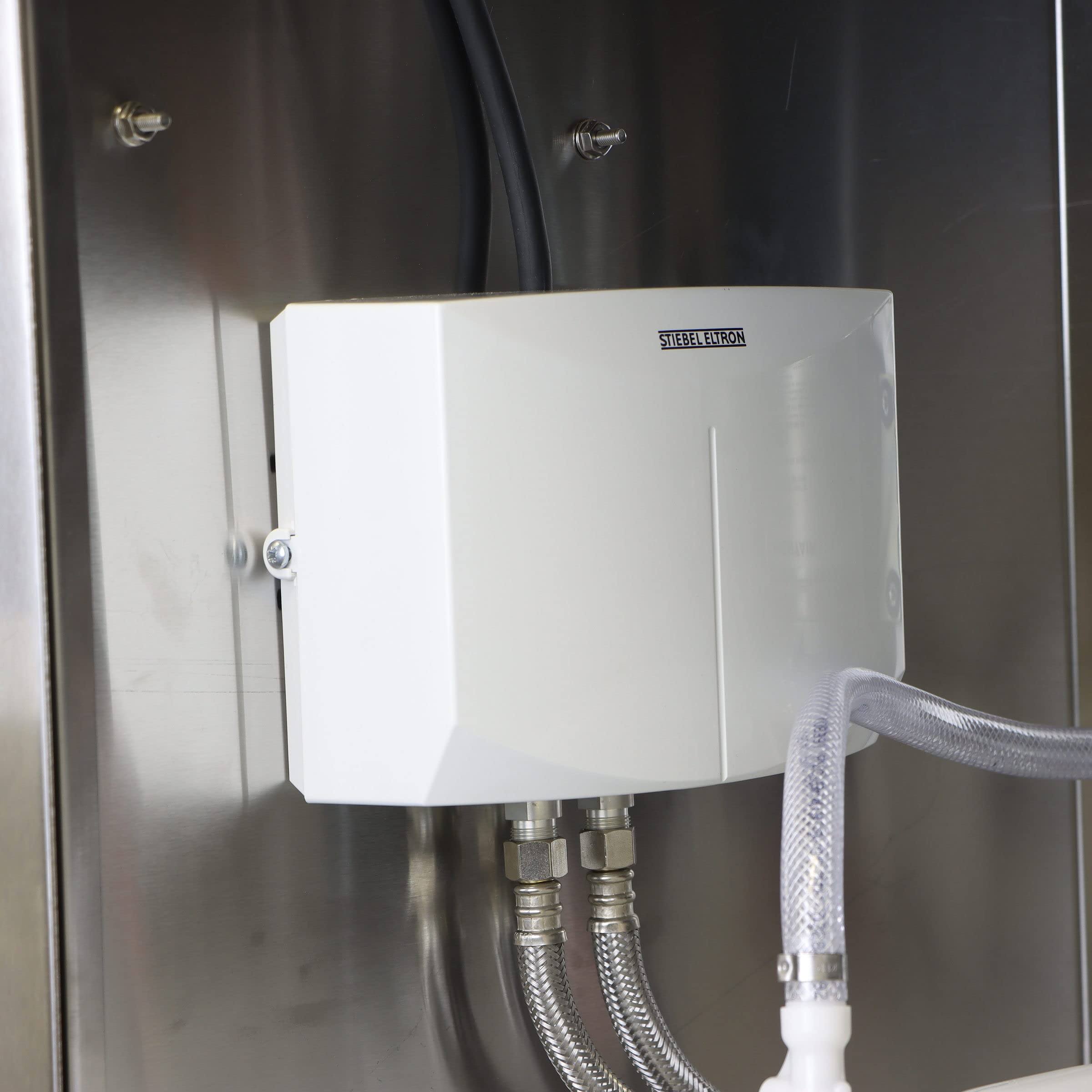 Electric Heated Portable Sink, with Water Heater and Pump - Movable Steel Handwashing Sink