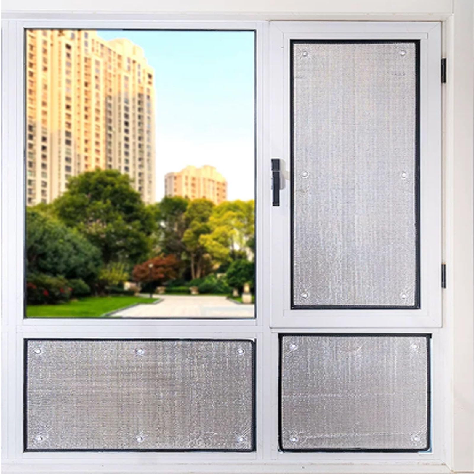 Aluminum Foil Reflective Film,Sun Control Heat Rejection Window Film,UV Blocking Privacy Window Film,Light Blocking Glass Film,Removable,Ideal for Office,Bathroom,Living Room (40x200cm/16x79in)