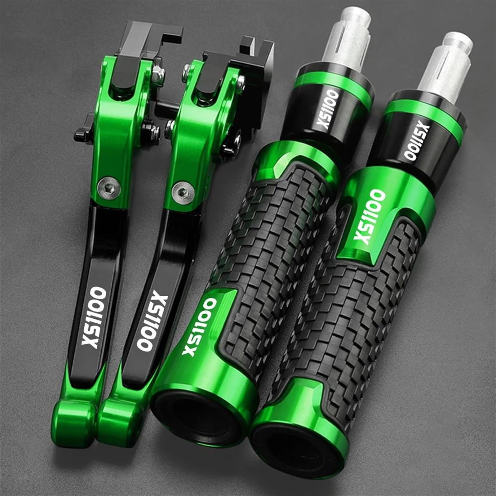 VTAIEX Motorbike Accessories Clutch Levers Hand Grips Handlebar Ends CNC for Y-AMAHA XS1100S XS 1100 1978 1979 1980 1981 1982 1983 1984 1985 Motorcycle Brake Kit(Green)