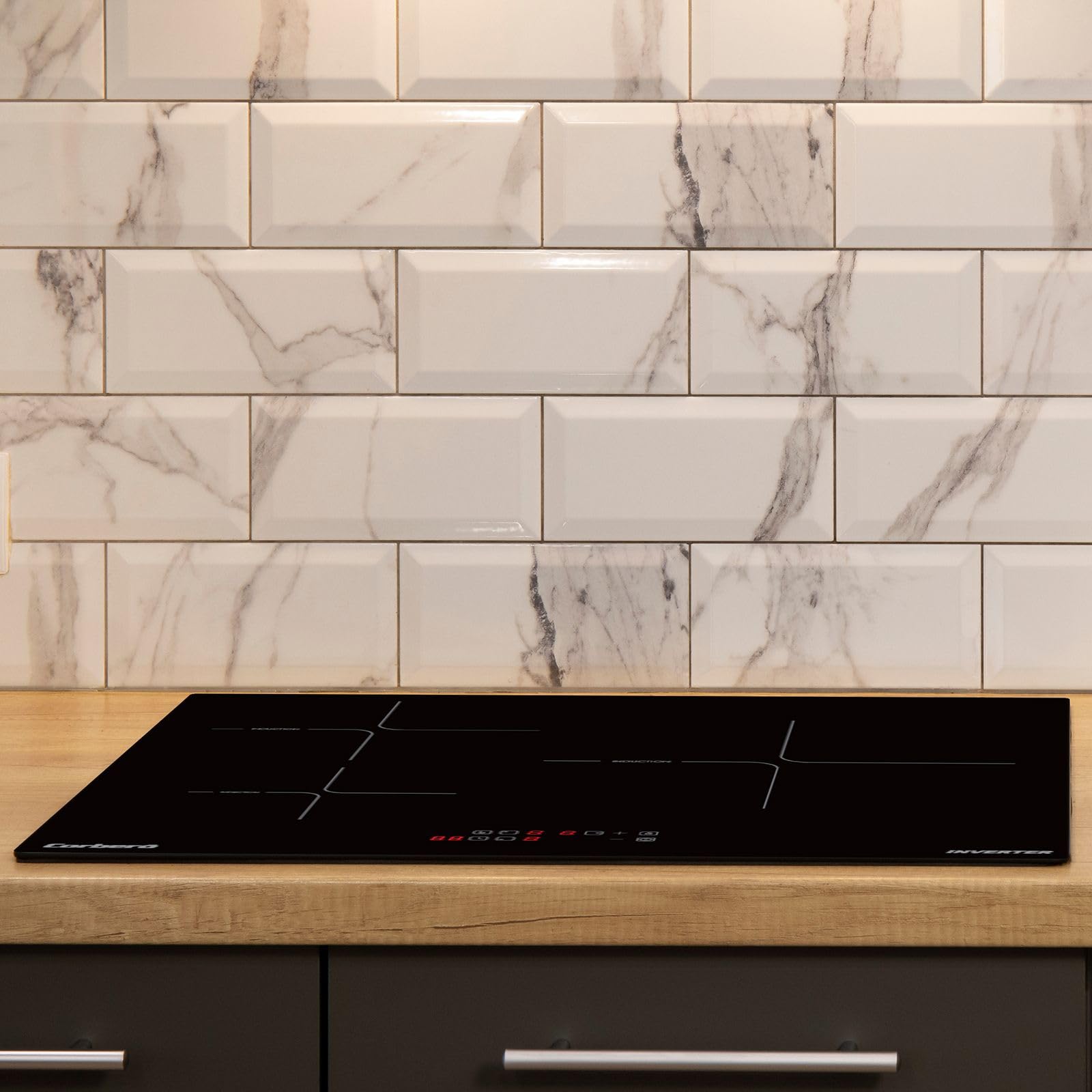 Corberó - Placa de Inducción | CCIM3662 | 60cm | 3 Zonas | 6200W | 3 Zonas de Cocción | Zona Extra Grande 29 cm | Control Táctil | Booster| Temporizador | Bloqueo seguridad | Lineas Blancas - 2