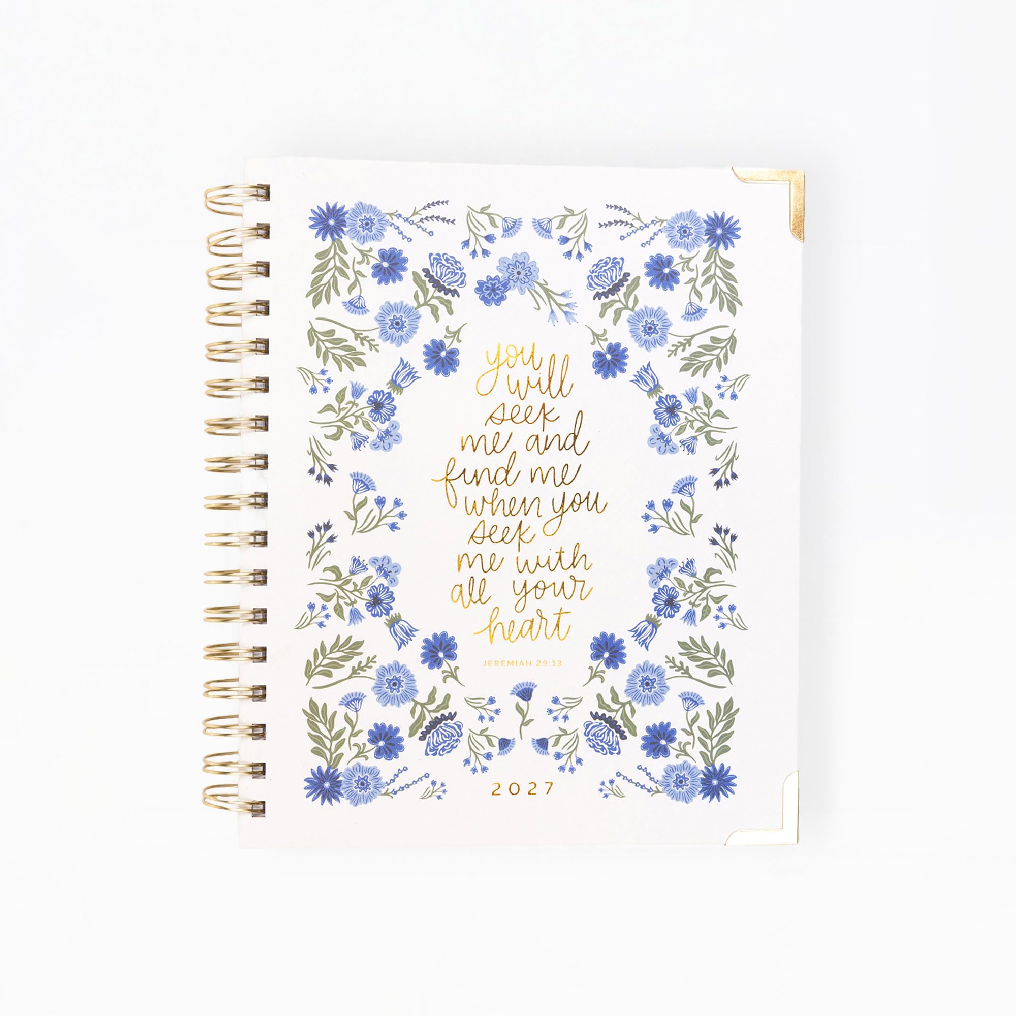 Mary Square You Will Seek - Agenda mensile 2027, 17,8 x 22,9 cm, con 12 mesi a schede, dettagli angolari dorati e copertina ispiratrice
