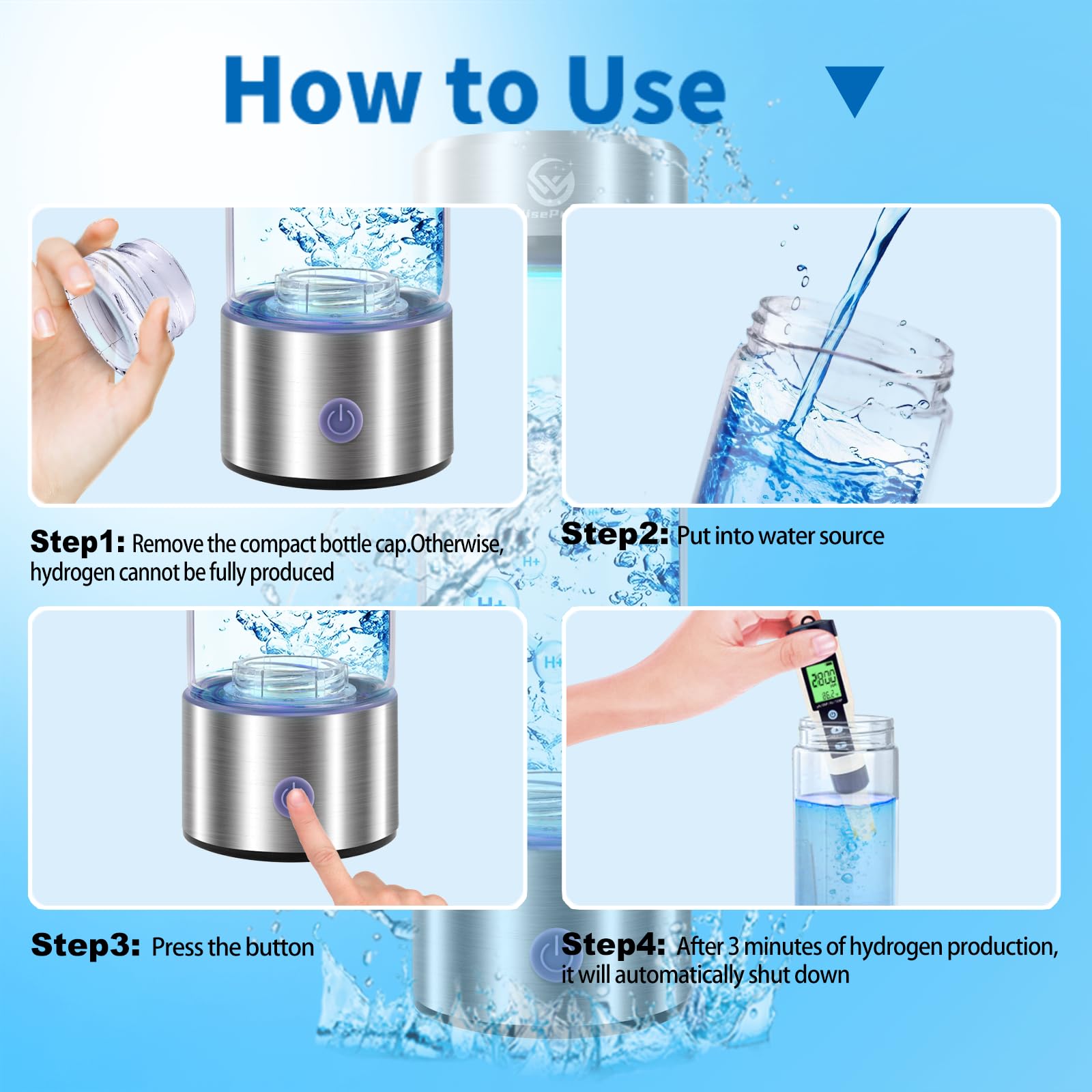 Hydrogen Water Bottle Generator - Boost Health! -5