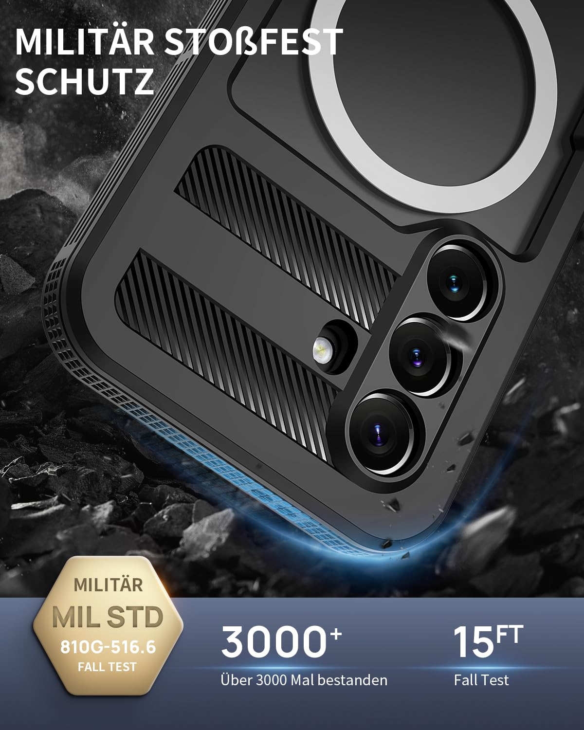 für Samsung Galaxy S26 5G Hülle Wasserdicht Kompatibel mit Magsafe, HandyHülle für Samsung S26 IP68 wasserdichte 360 Schutzhülle,Stoßfest Outdoor Panzerhülle mit Displayschutz,Schwarz