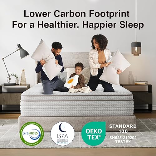 Miniatura 8 de Novilla Colchón individual de 12 pulgadas en una caja, hipoalergénico y alivio del dolor de espalda, colchones híbridos individuales con bobinas