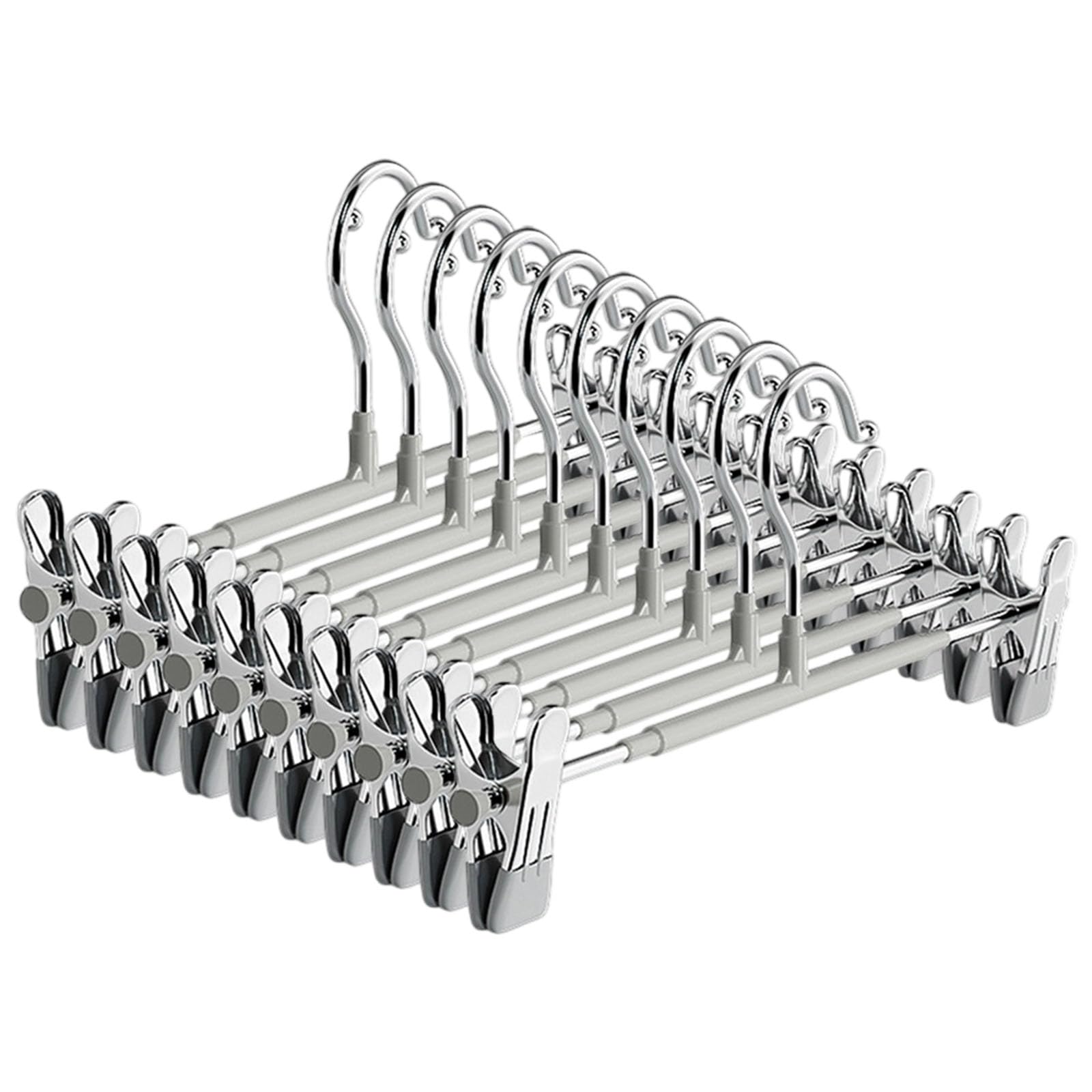 Reinforced Expandable Heavy Duty Pant Hangers with Without Marking Clips Sturdy Garment Hook for Wardrobes Storage Expandable Wardrobes Hanger