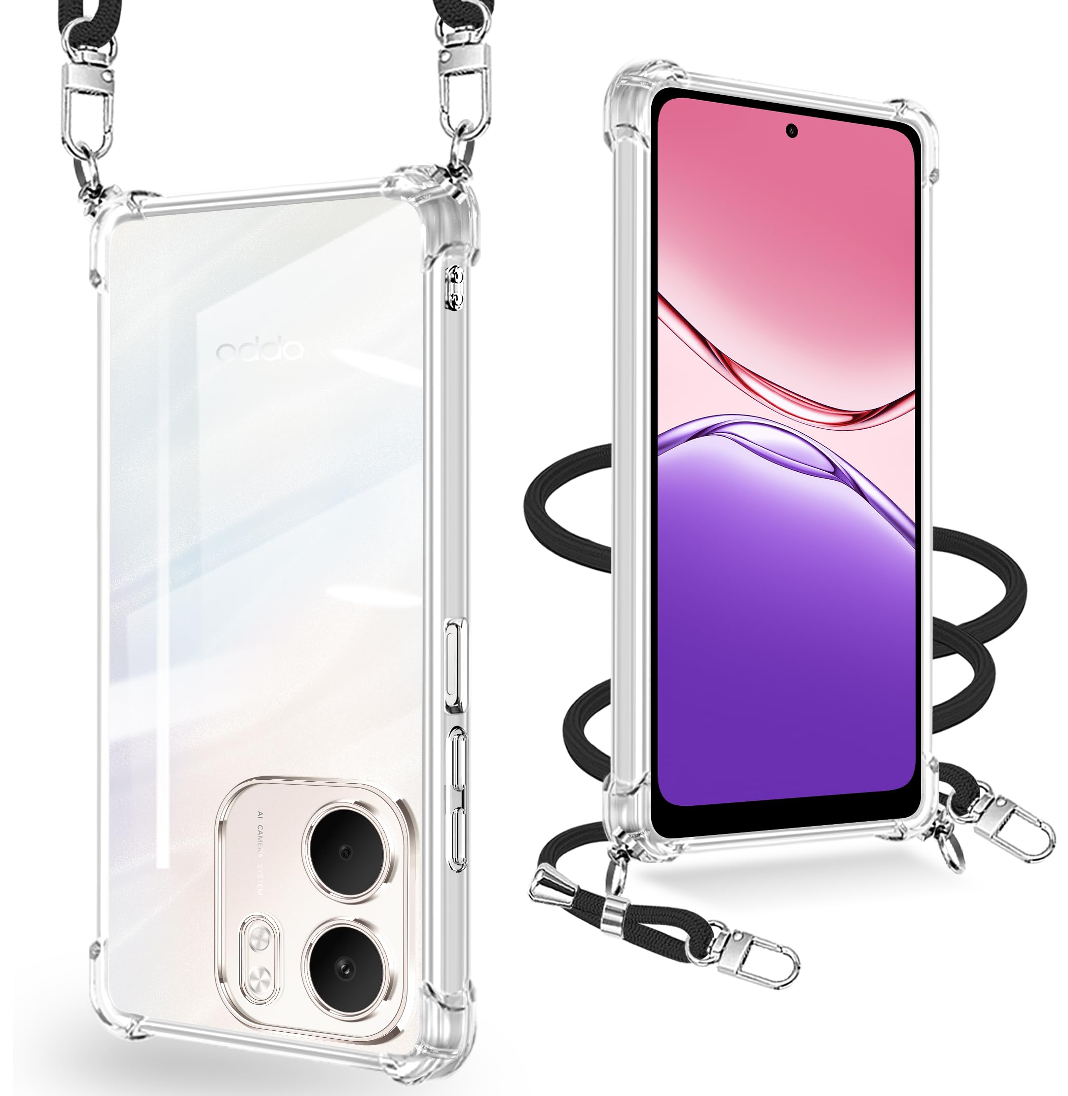 Amazon.co.jp: OPPO A5x 用 ケース クリア カバー ショルダー