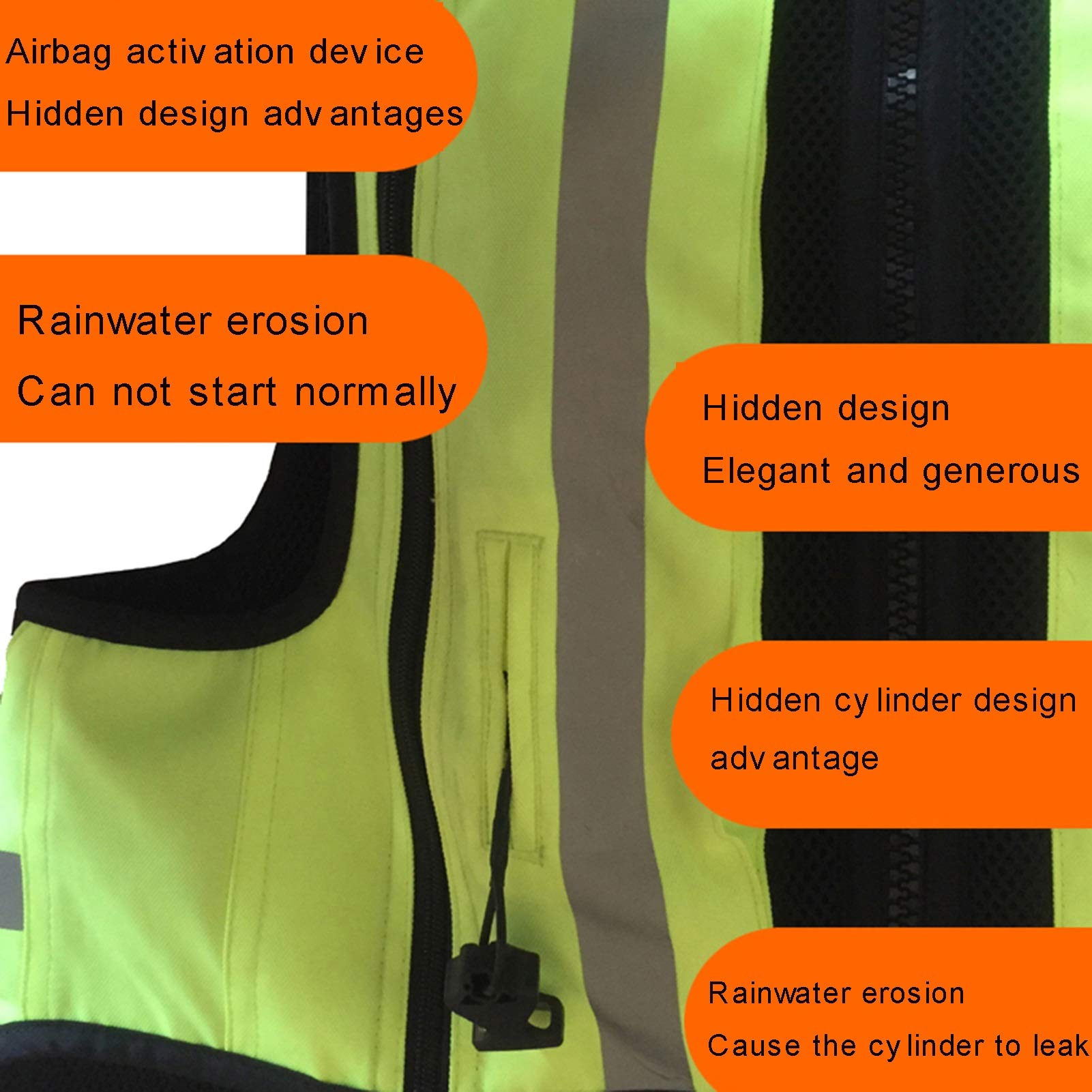 Chaleco De Moto Con Airbag Chaleco De Equitación Con Cinta Reflectante, Es Más Seguro Conducir De Noche. Utilizado Para Deportes Ecuestres, Equitación Al Aire Libre (No Equipado Con Cartucho De CO2) E