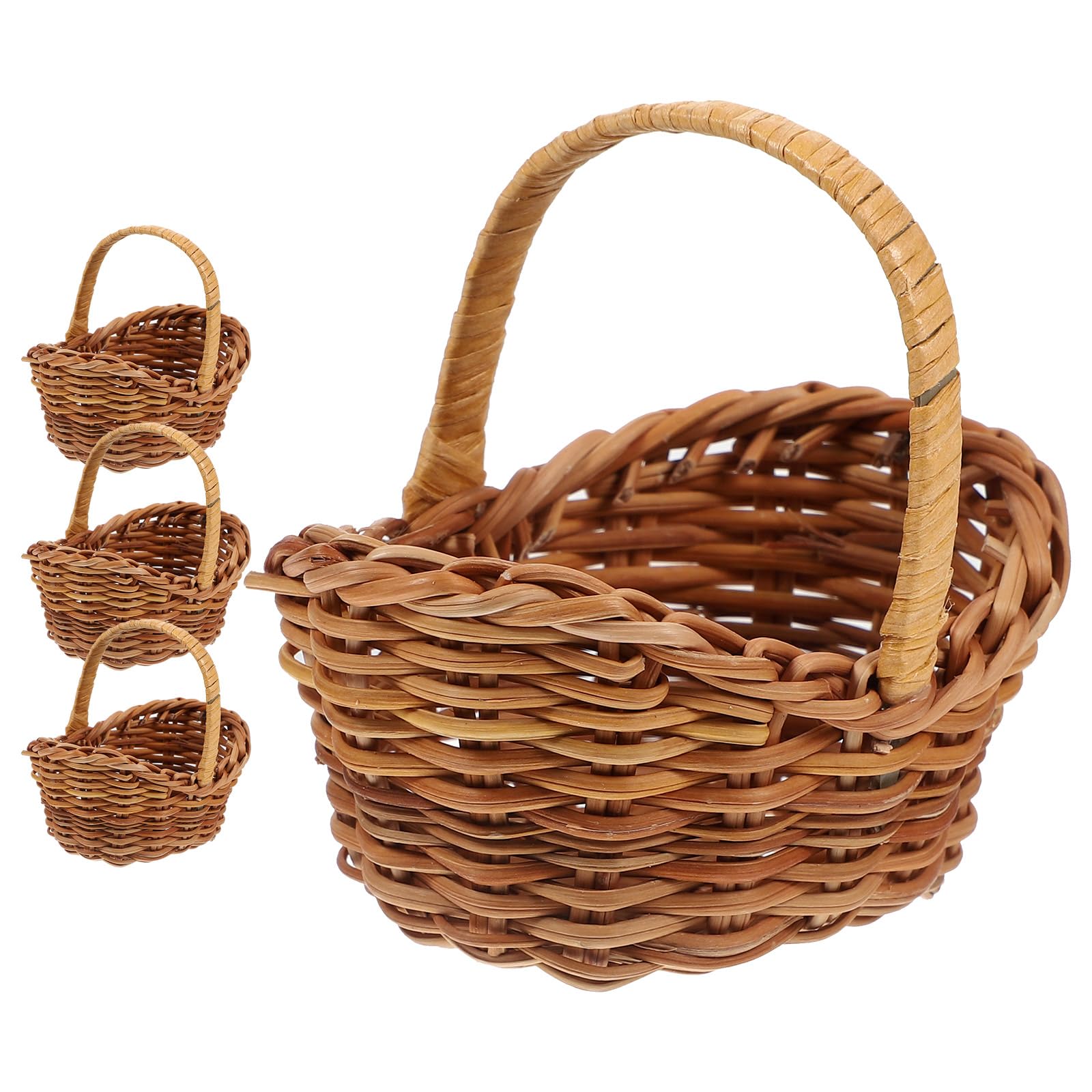 Paniers miniatures en rotin avec poignées pour accessoires de photo pro
